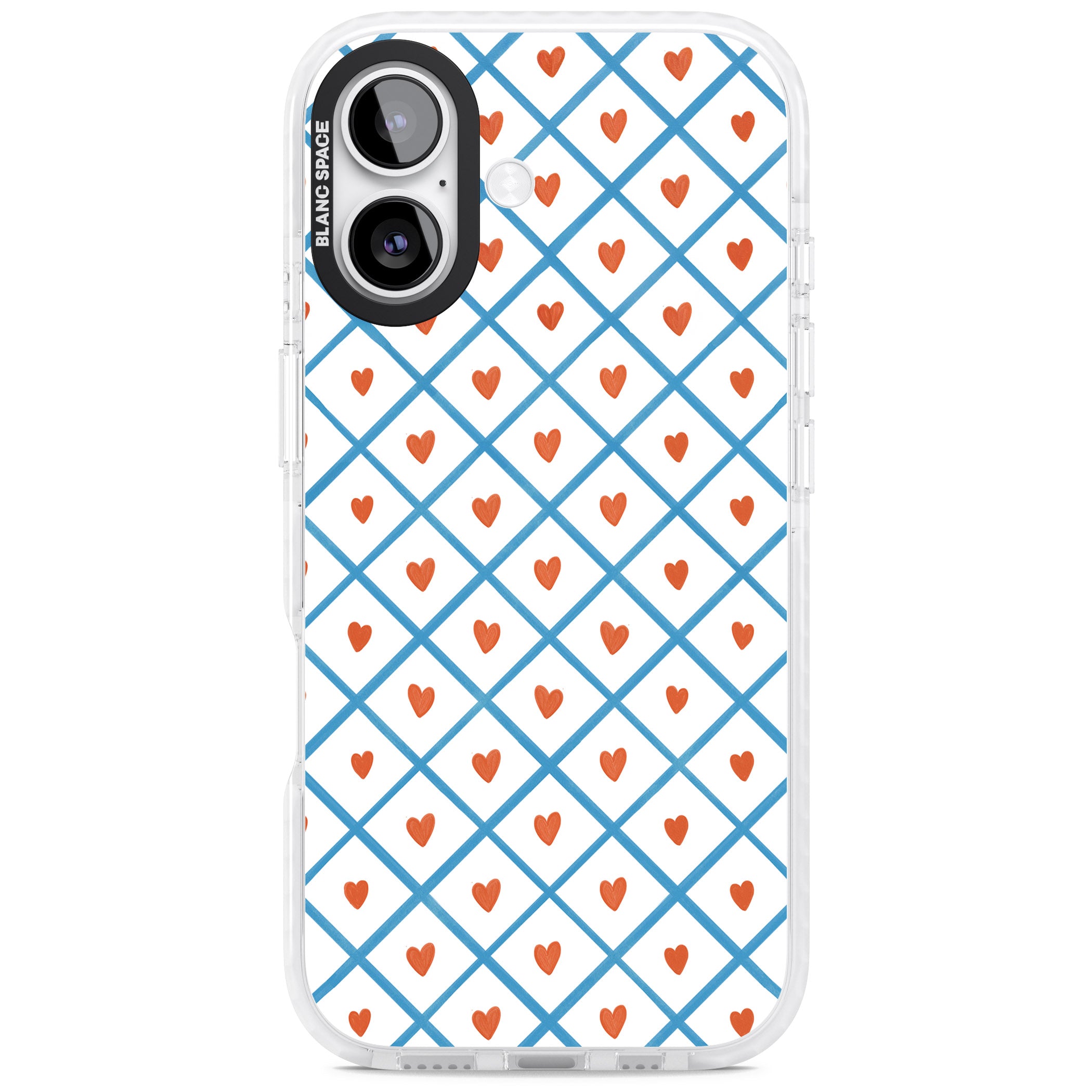 Lattice Love Hearts iPhone 17 Impact Pro Clear Phone Case
