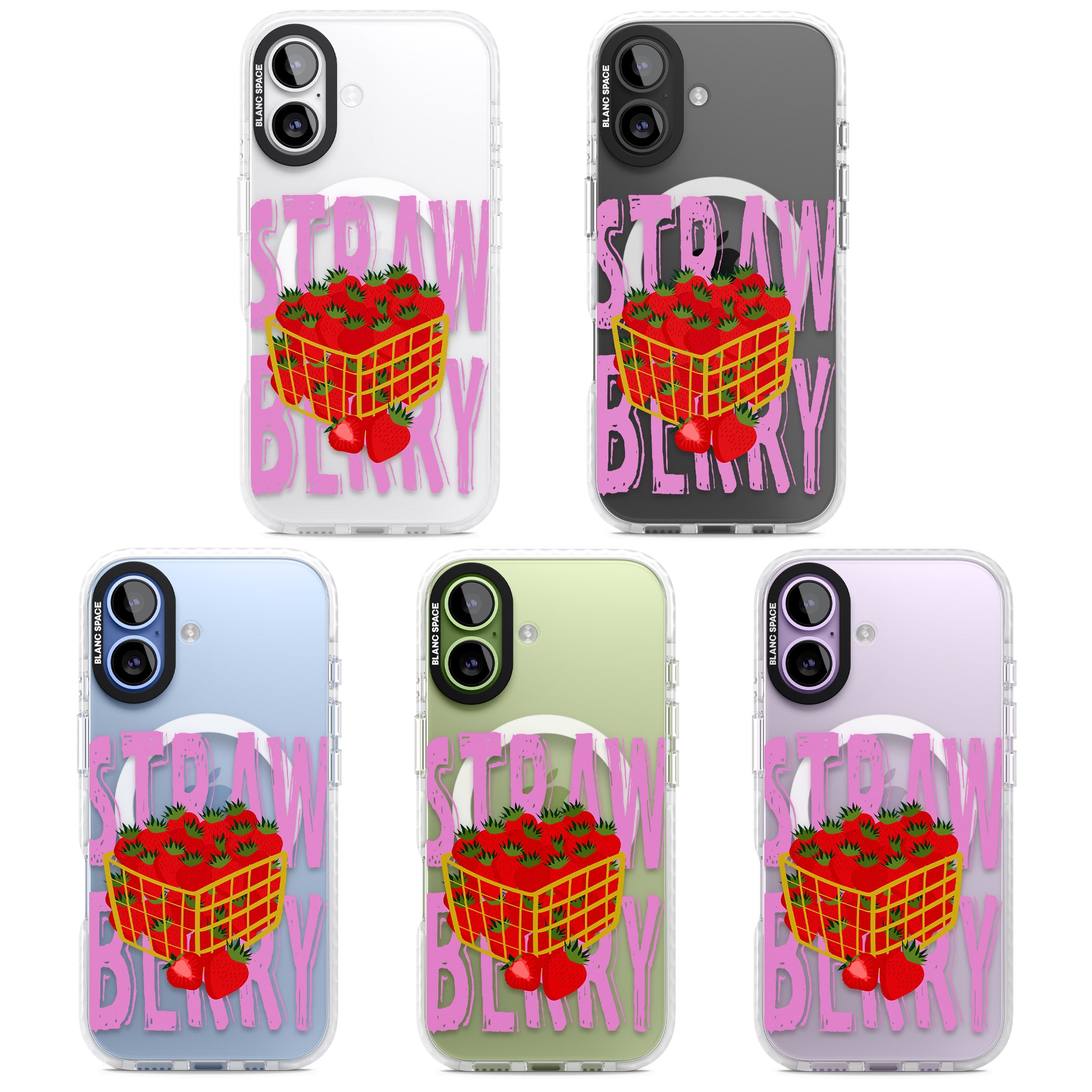 Strawberry Basket iPhone 17 Impact Pro Clear Phone Case APT Impact Protection