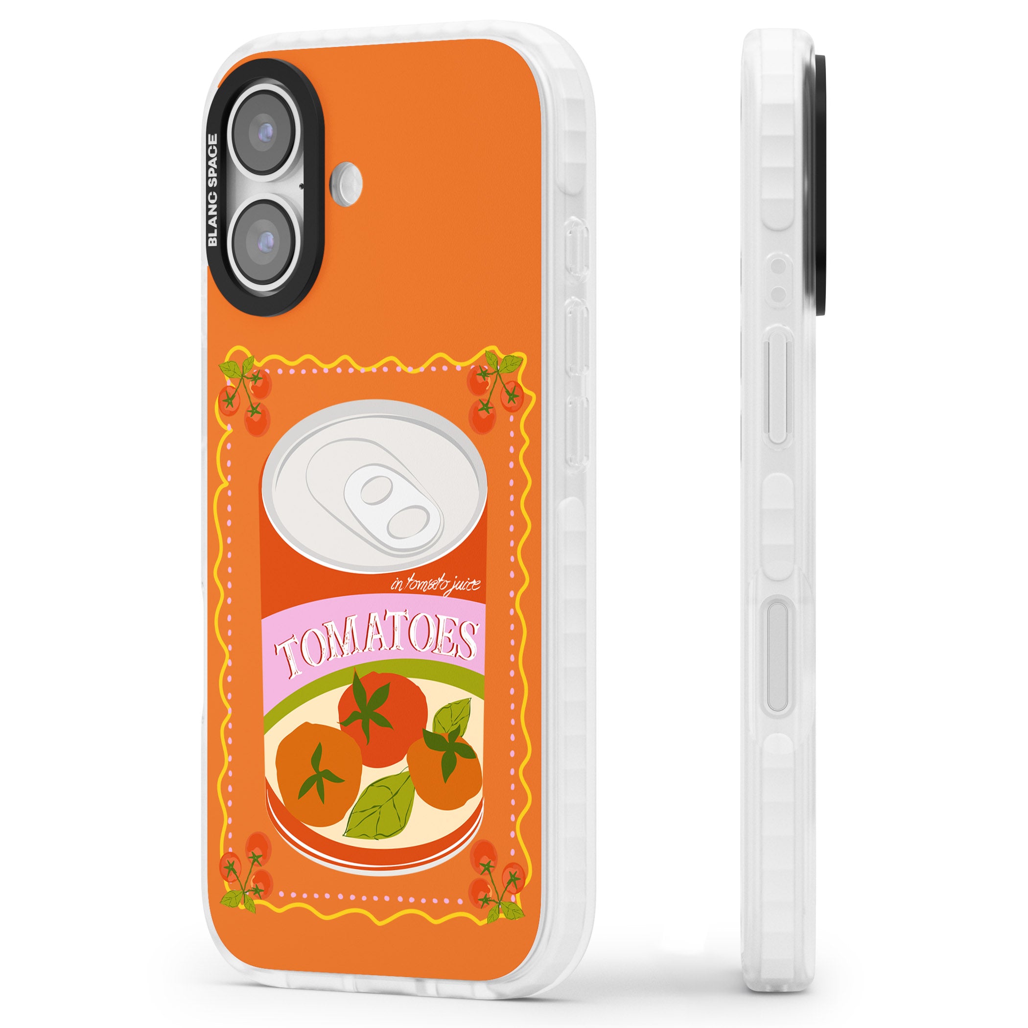 Tomato Soup Can iPhone 17 Impact Pro Clear Phone Case Side Profile