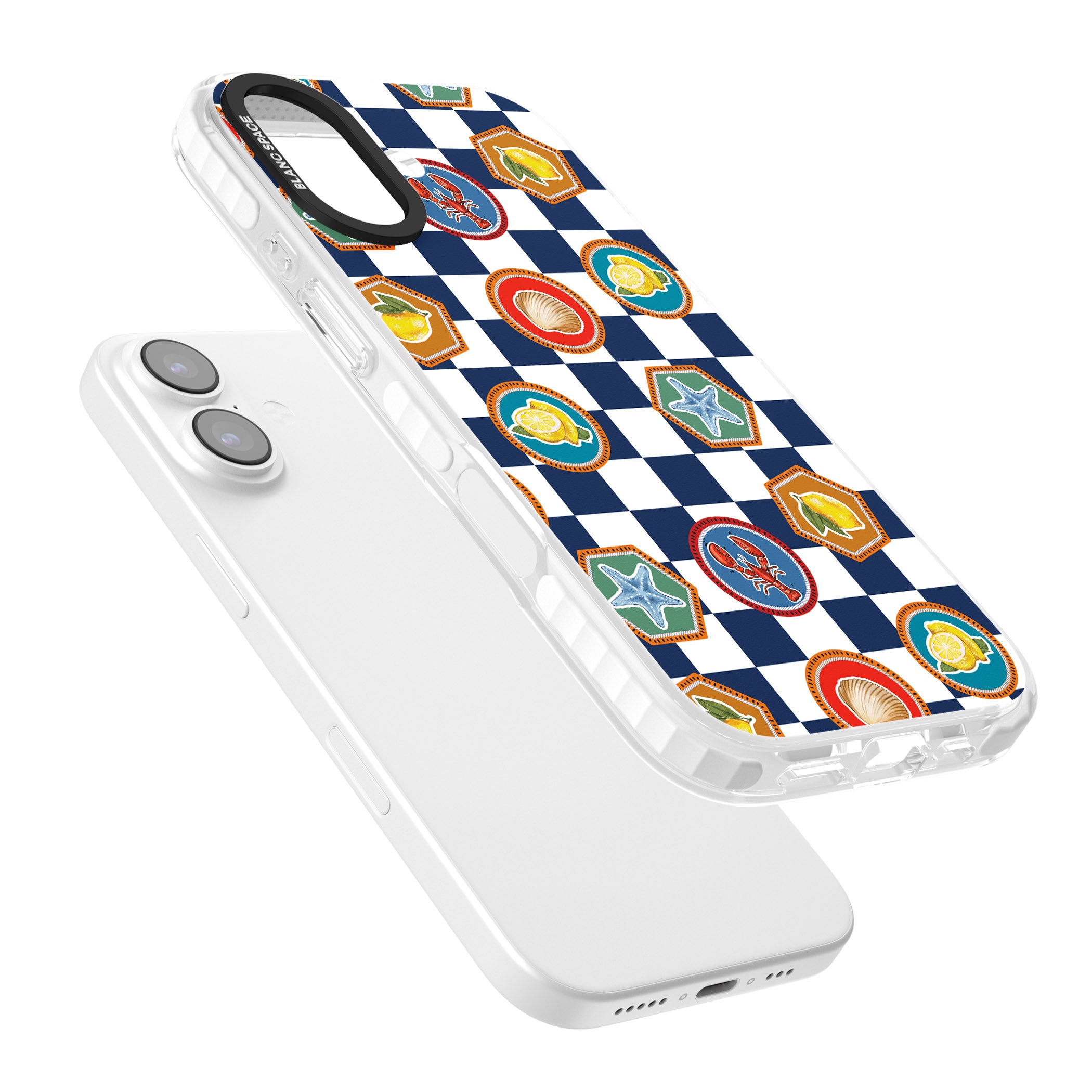Coastal Check Pattern iPhone 17 Impact Pro Clear Phone Case Colours
