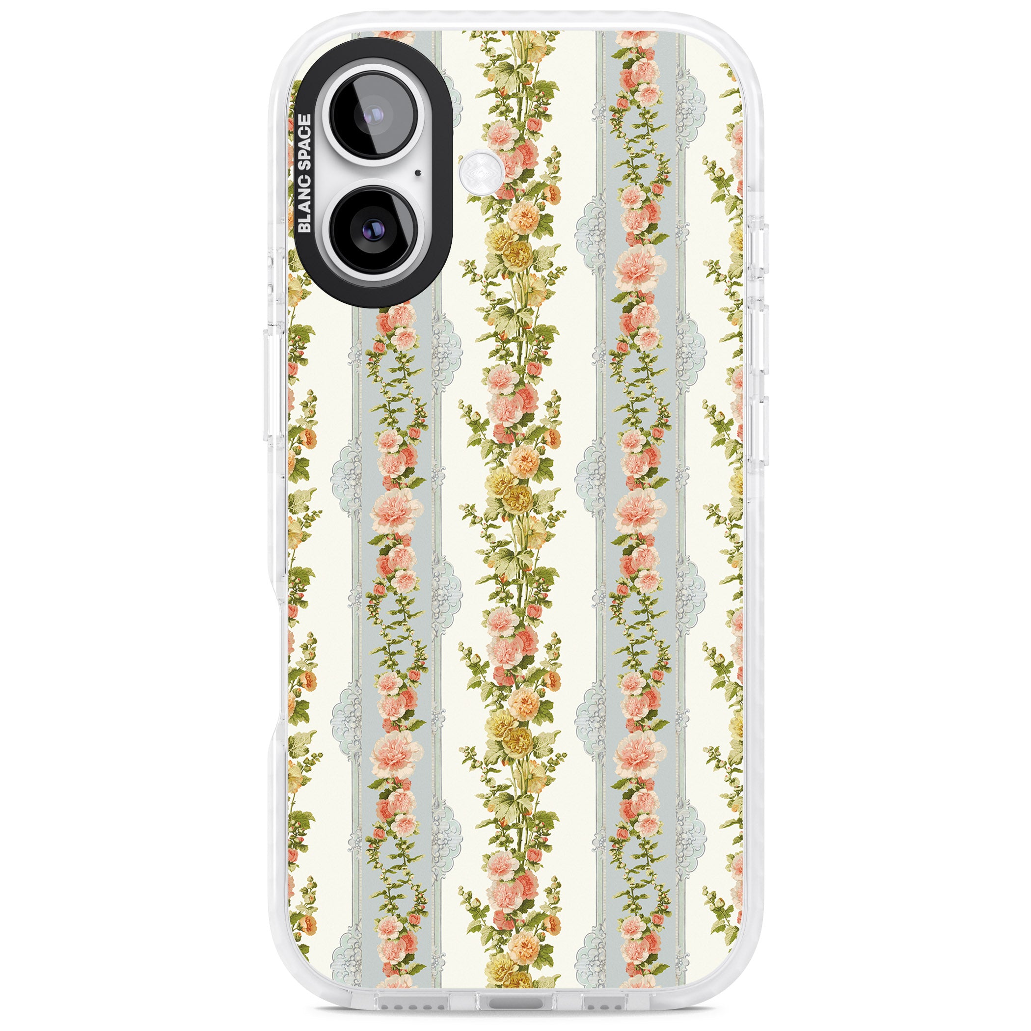 Vintage Floral Stripes iPhone 17 Impact Pro Clear Phone Case