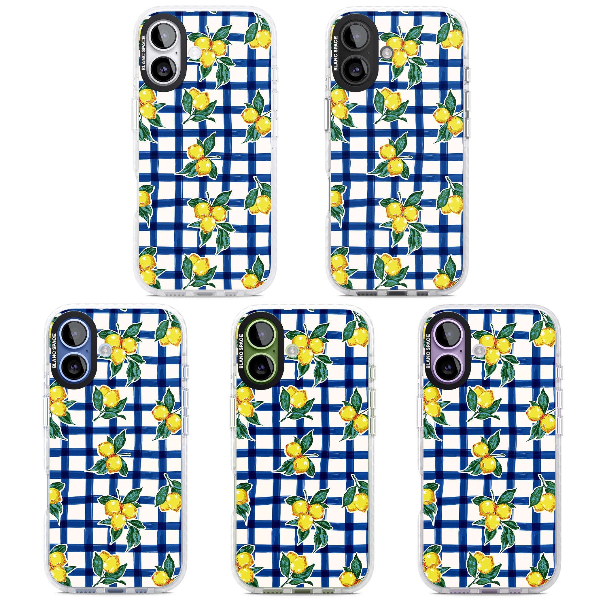 Lemon Gingham iPhone 17 Impact Pro Clear Phone Case APT Impact Protection
