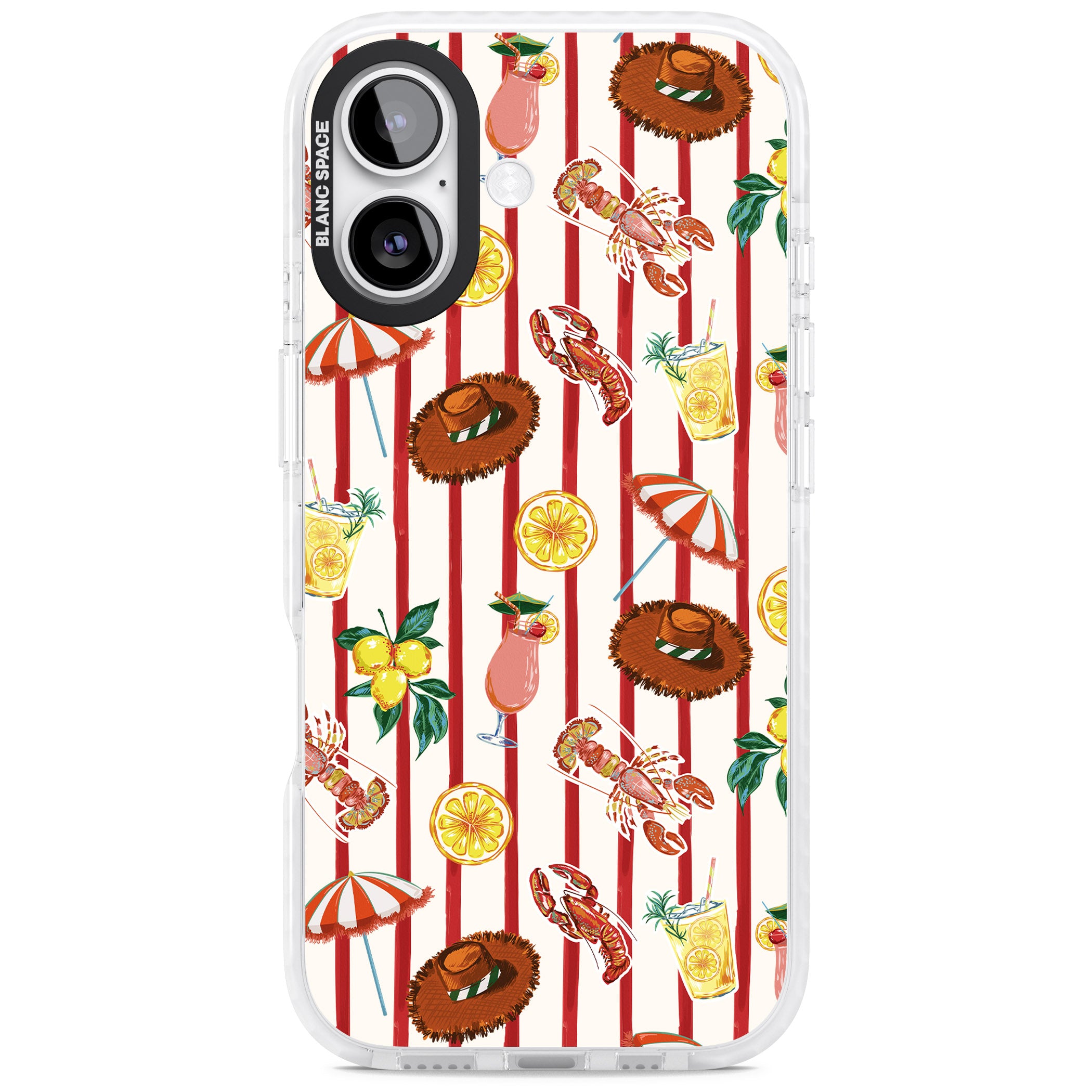 Italian Beach Pattern iPhone 17 Impact Pro Clear Phone Case