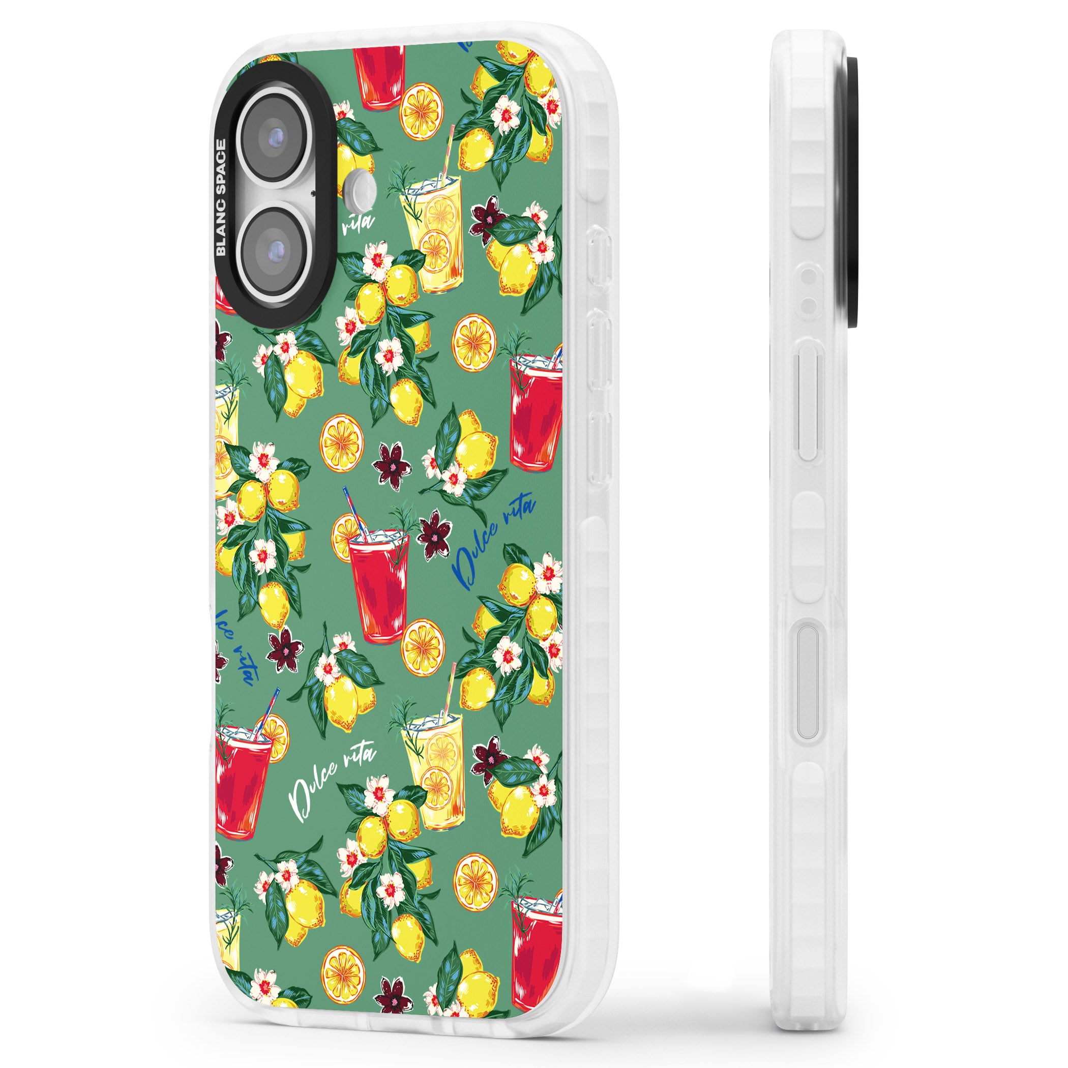 Lemon Cocktails iPhone 17 Impact Pro Clear Phone Case Side Profile