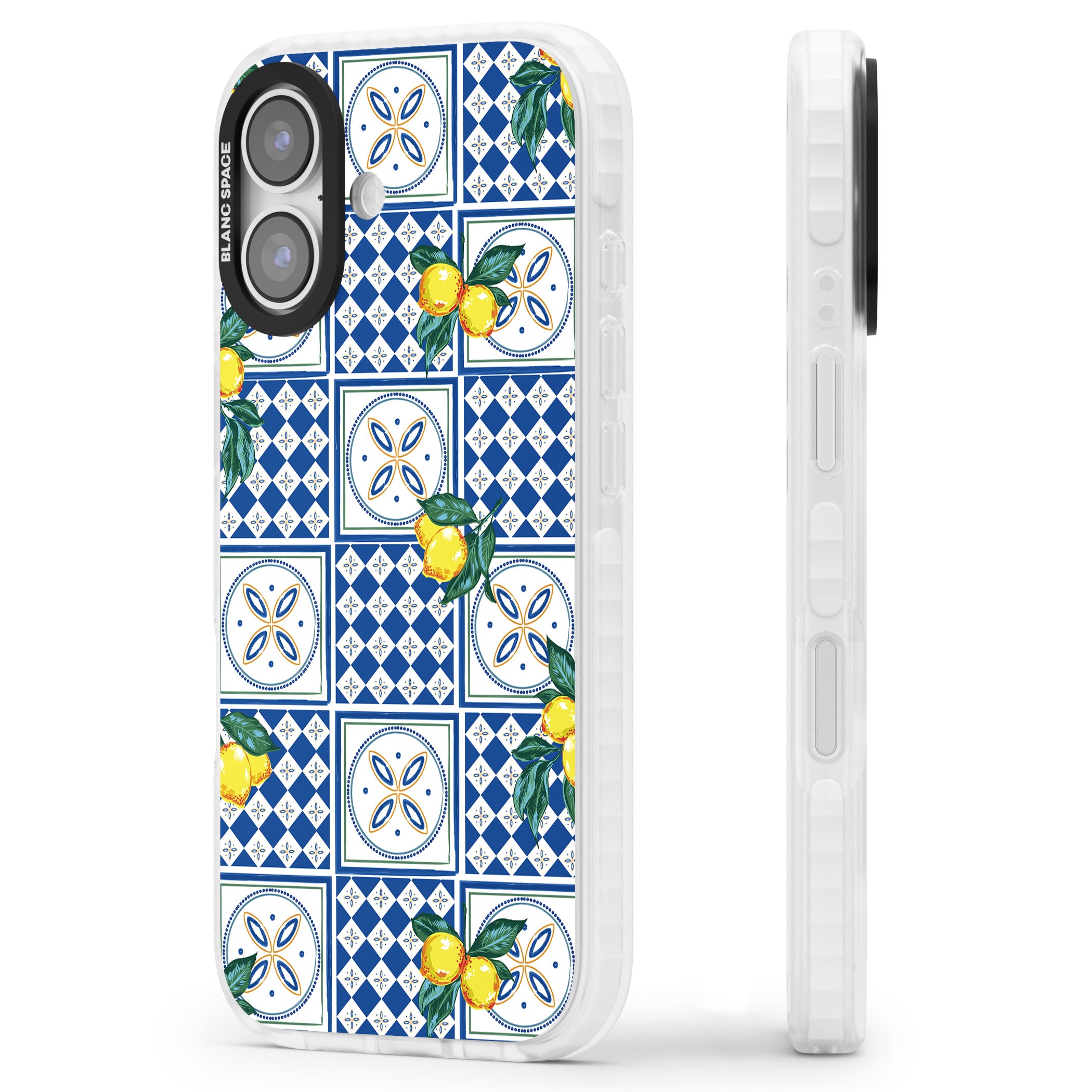 Lemon Tiles iPhone 17 Impact Pro Clear Phone Case Side Profile