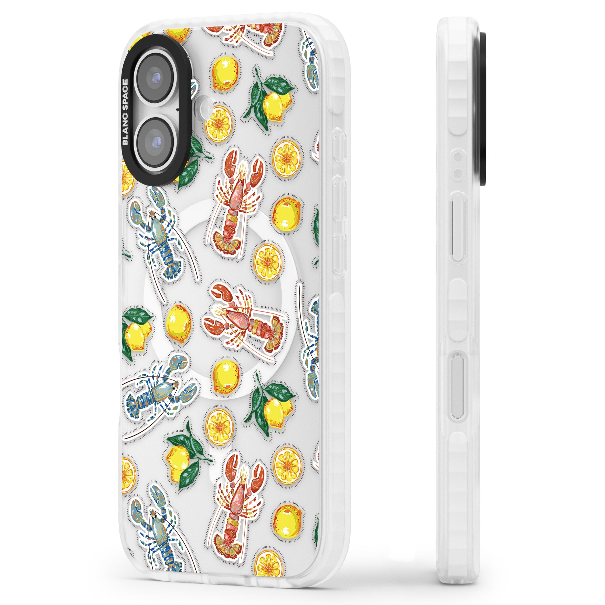 Lemons & Lobsters iPhone 17 Impact Pro Clear Phone Case Side Profile