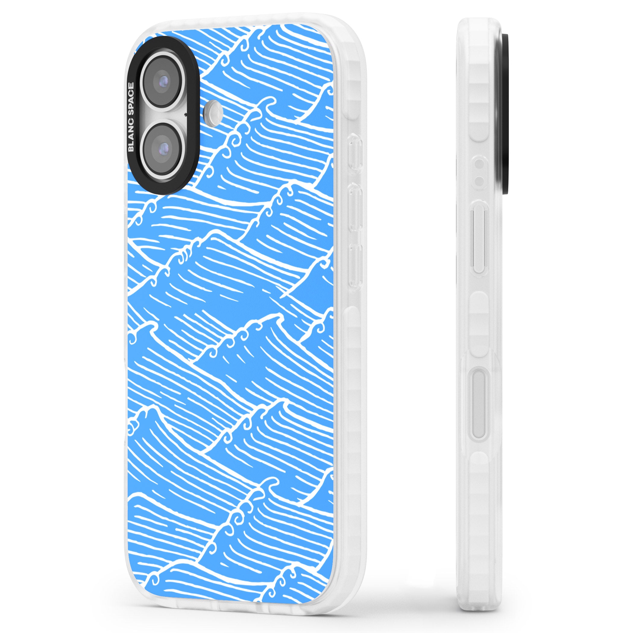 Waves Pattern iPhone 17 Impact Pro Clear Phone Case Side Profile