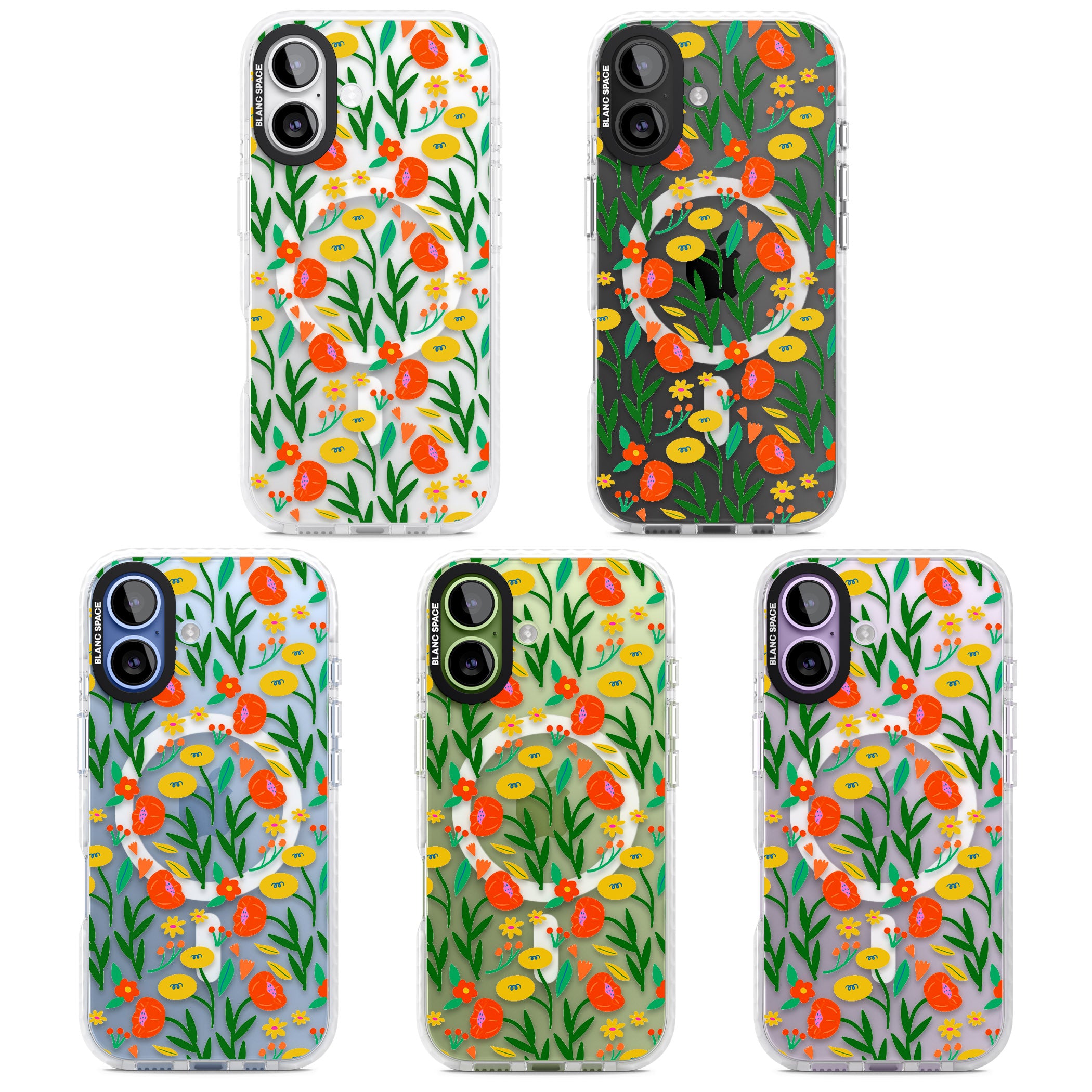 Summer Flower Fiesta iPhone 17 Impact Pro Clear Phone Case APT Impact Protection