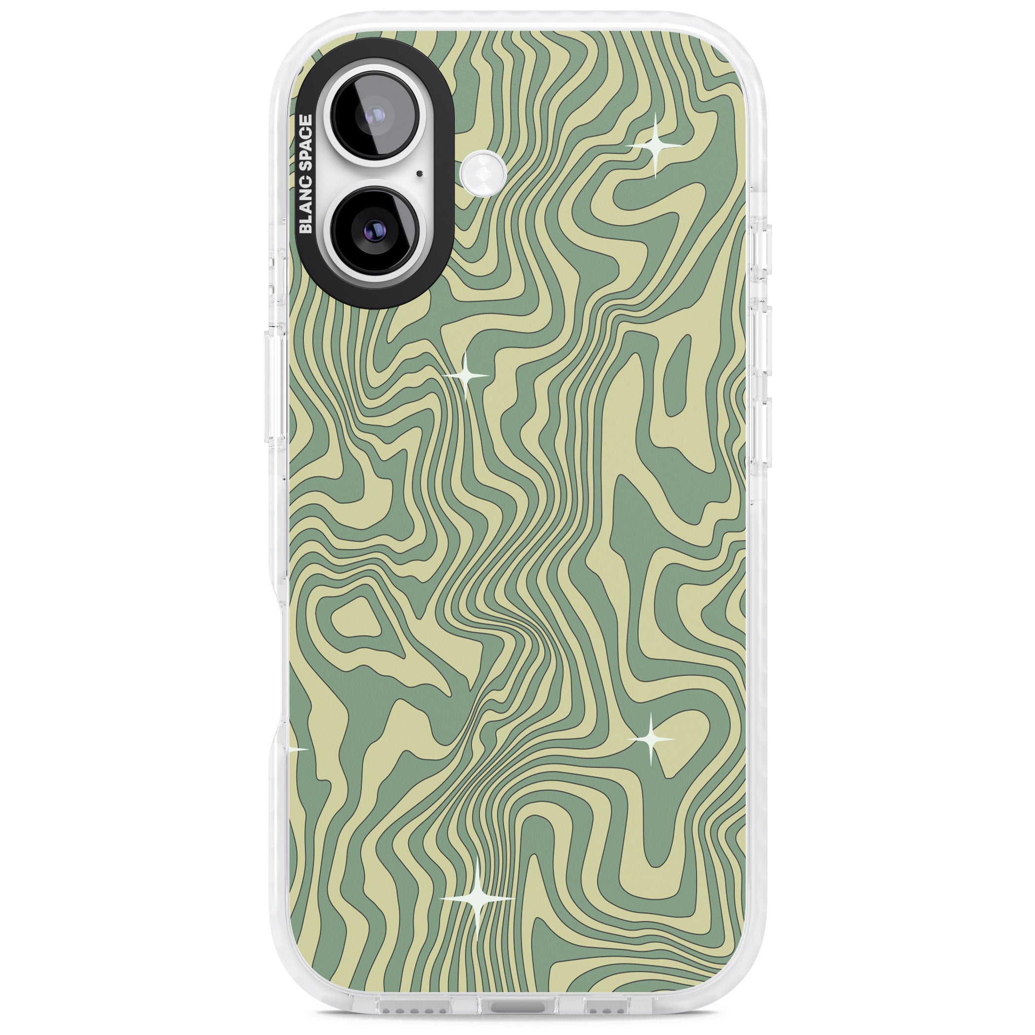 Green Abstract Wave iPhone 17 Impact Pro Clear Phone Case