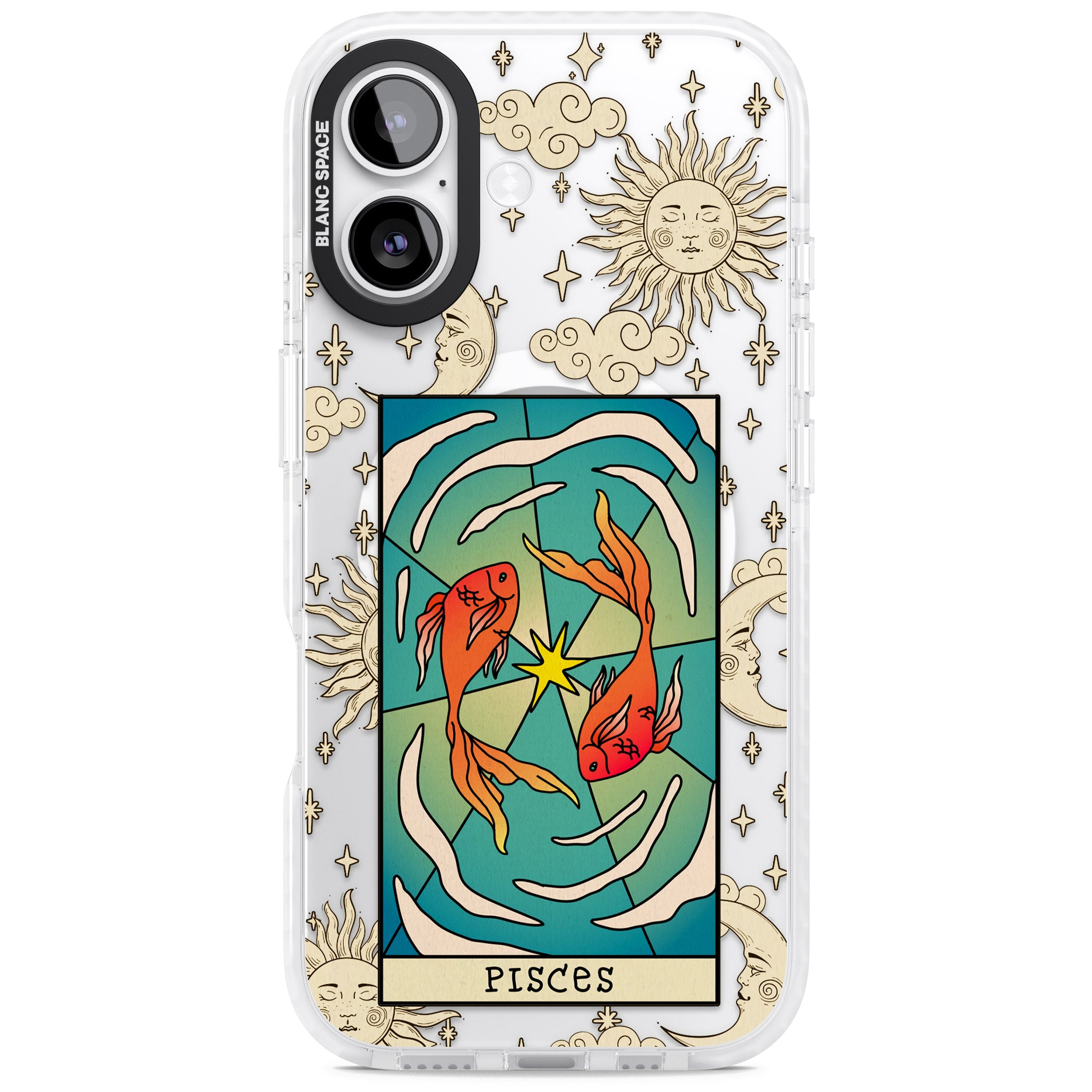 Celestial Zodiac Pisces iPhone 17 Impact Pro Clear Phone Case