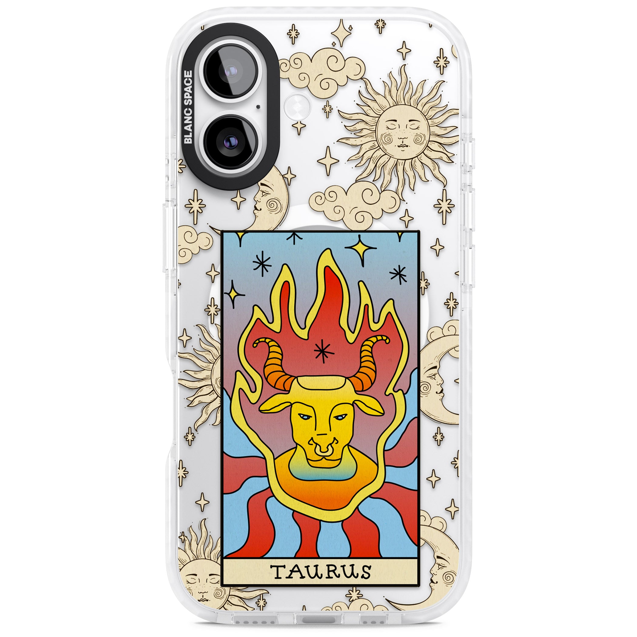 Celestial Zodiac Taurus iPhone 17 Impact Pro Clear Phone Case