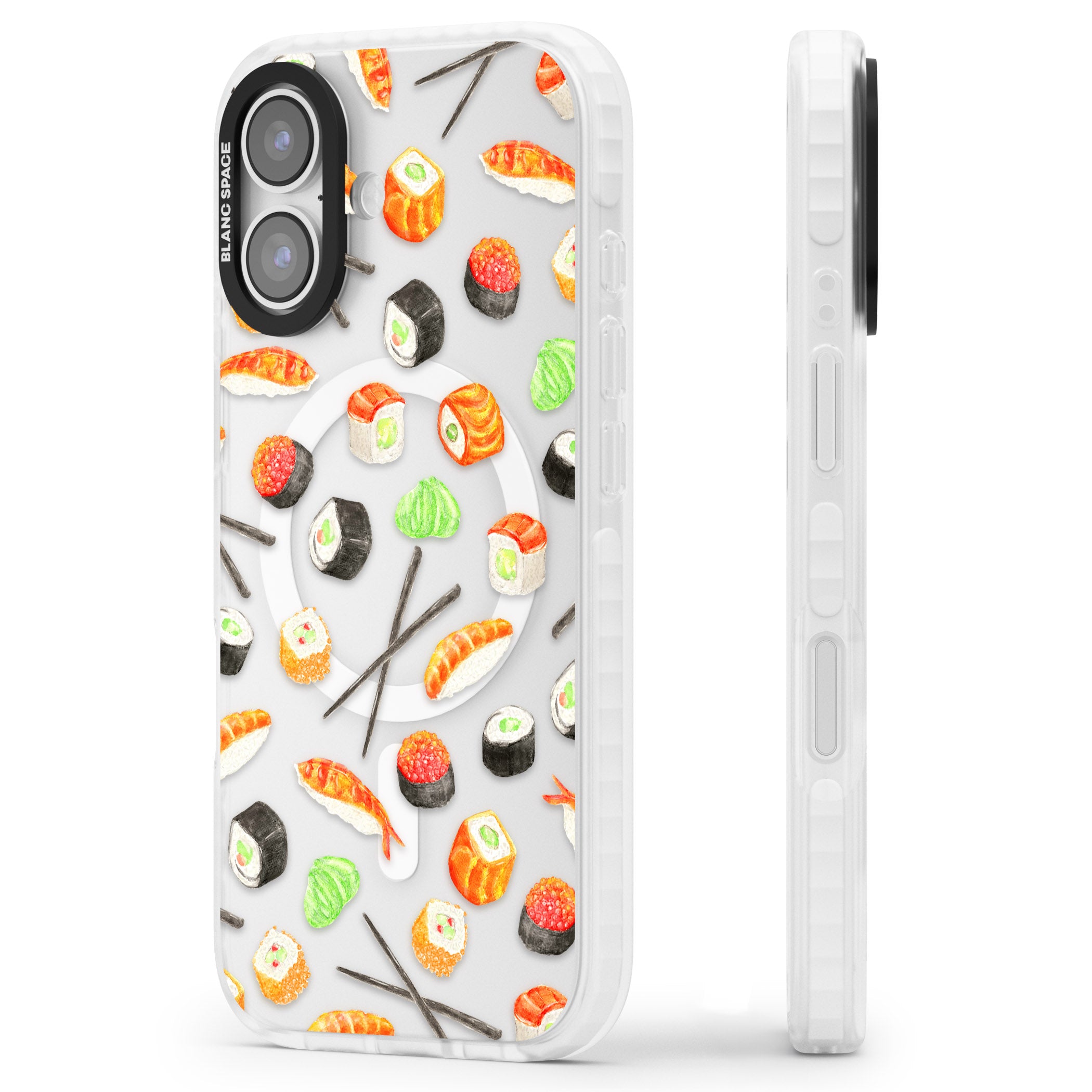 Sushi iPhone 17 Impact Pro Clear Phone Case Side Profile