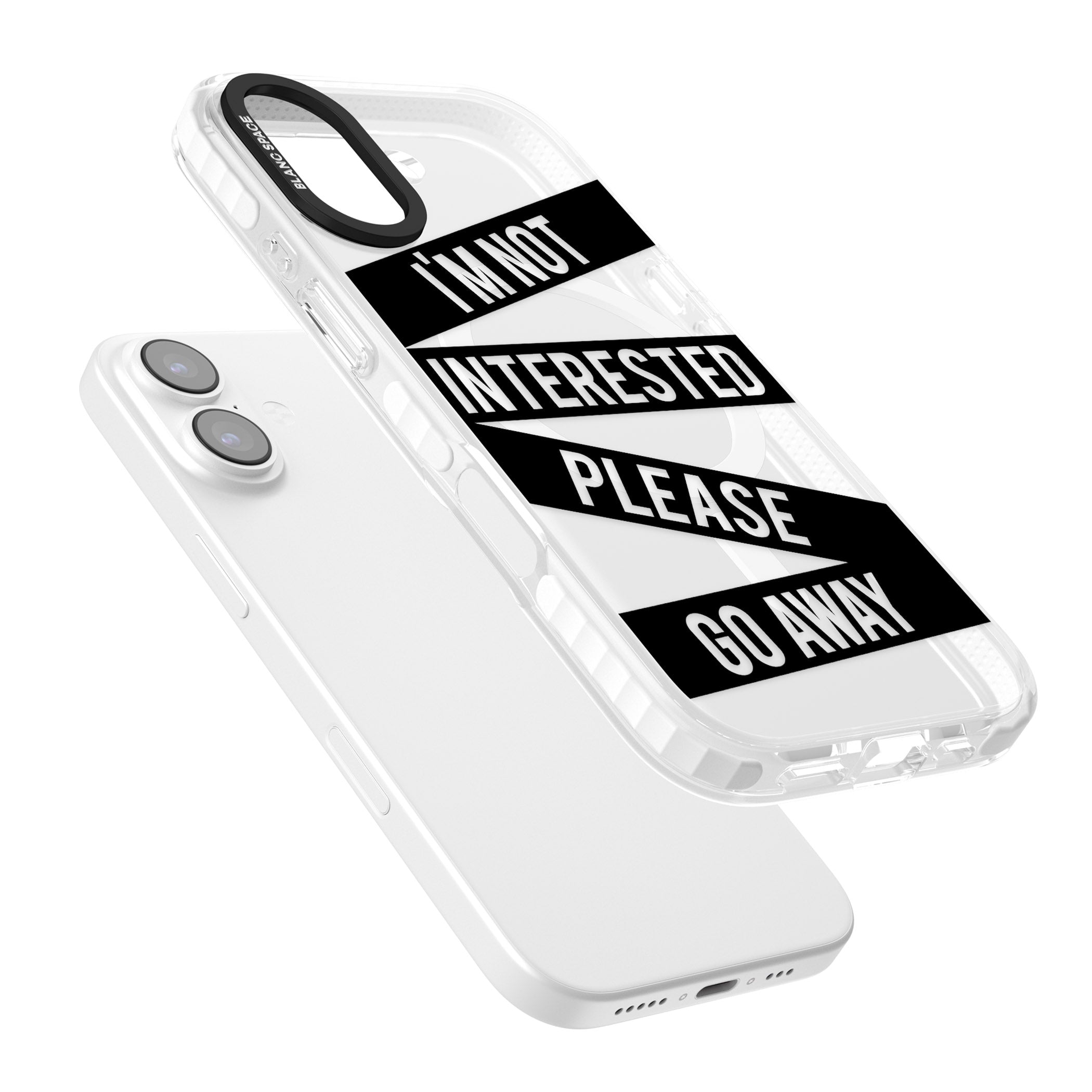 Not Interested Warning iPhone 17 Impact Pro Clear Phone Case Colours