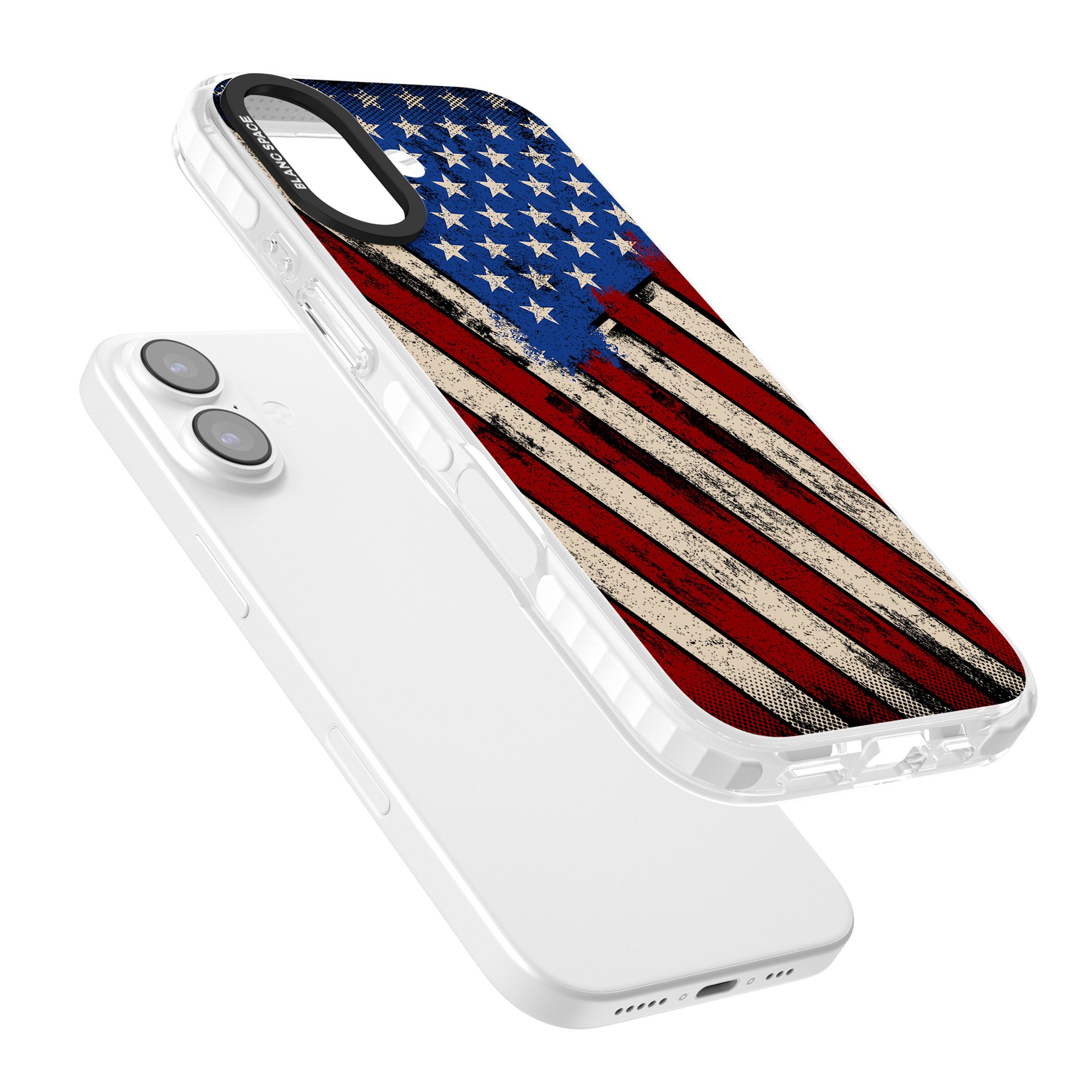 Distressed Us Flag iPhone 17 Impact Pro Clear Phone Case Colours