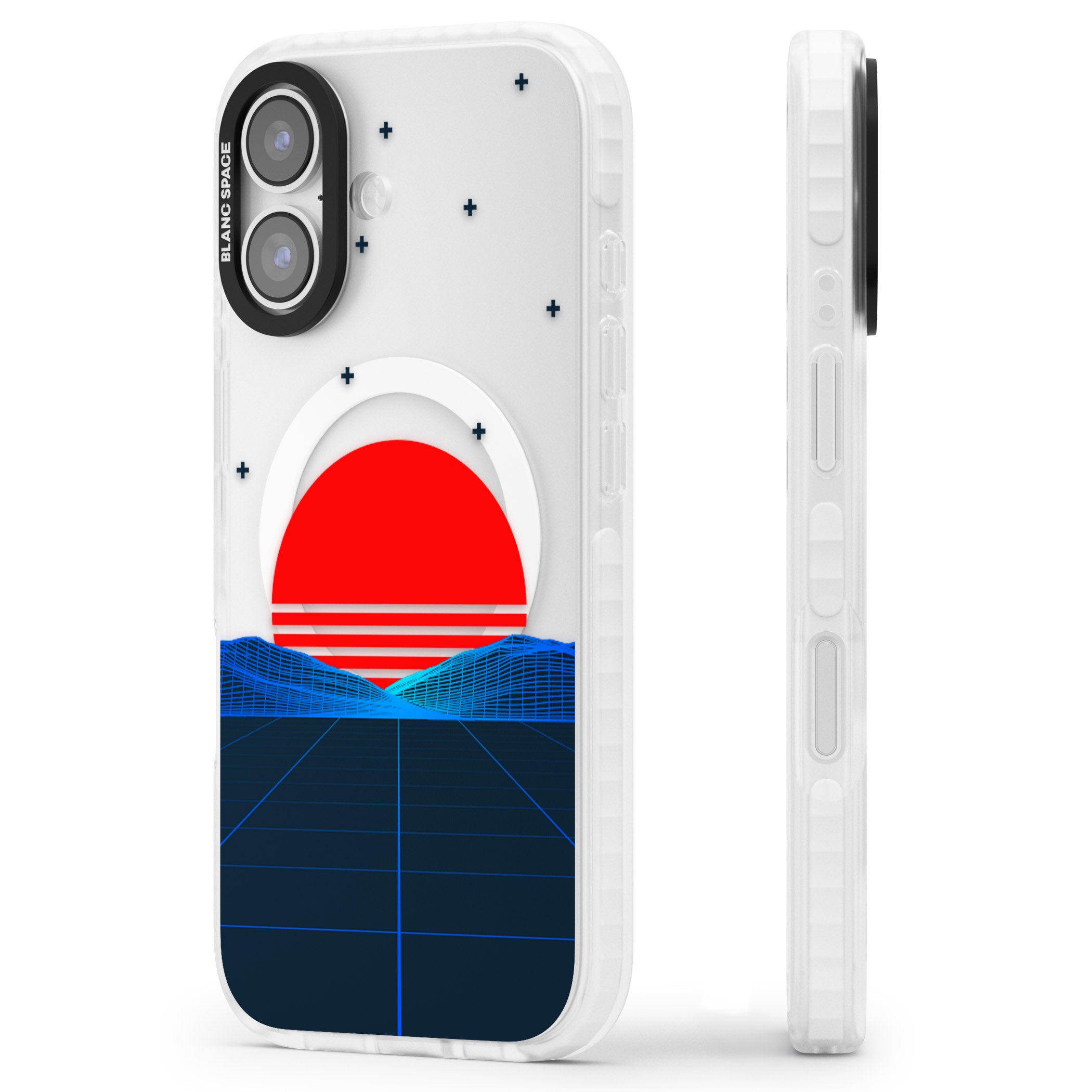 Japanese Sunset Vaporwave iPhone 17 Impact Pro Clear Phone Case Side Profile