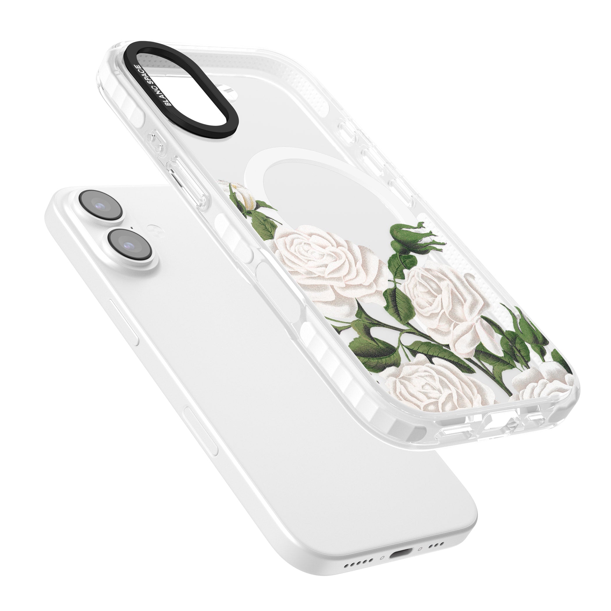 White Vintage Painted Flowers iPhone 17 Impact Pro Clear Phone Case Colours