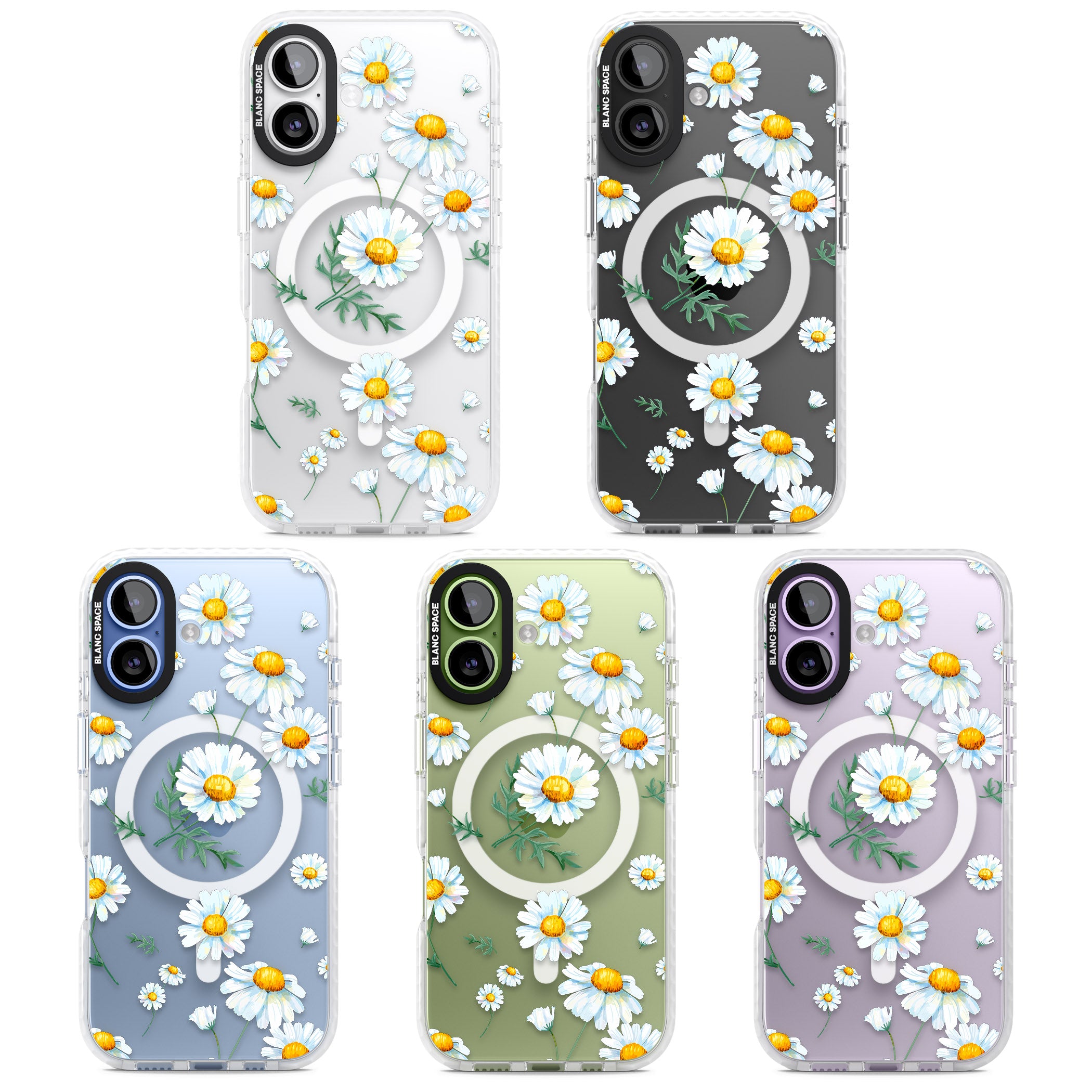 Vintage Painted Daisies iPhone 17 Impact Pro Clear Phone Case APT Impact Protection