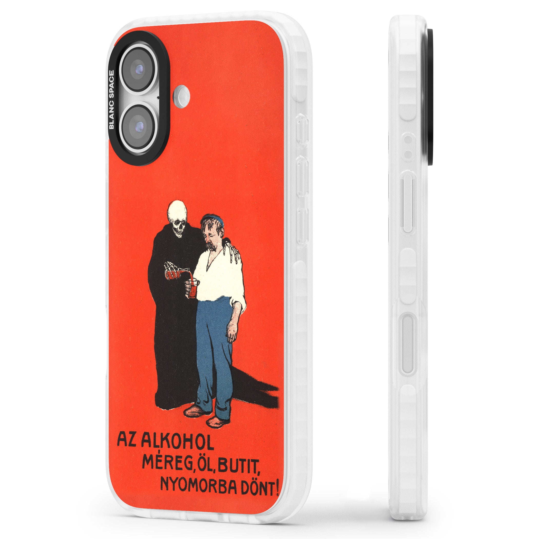 Az Alkohol Poster iPhone 17 Impact Pro Clear Phone Case Side Profile
