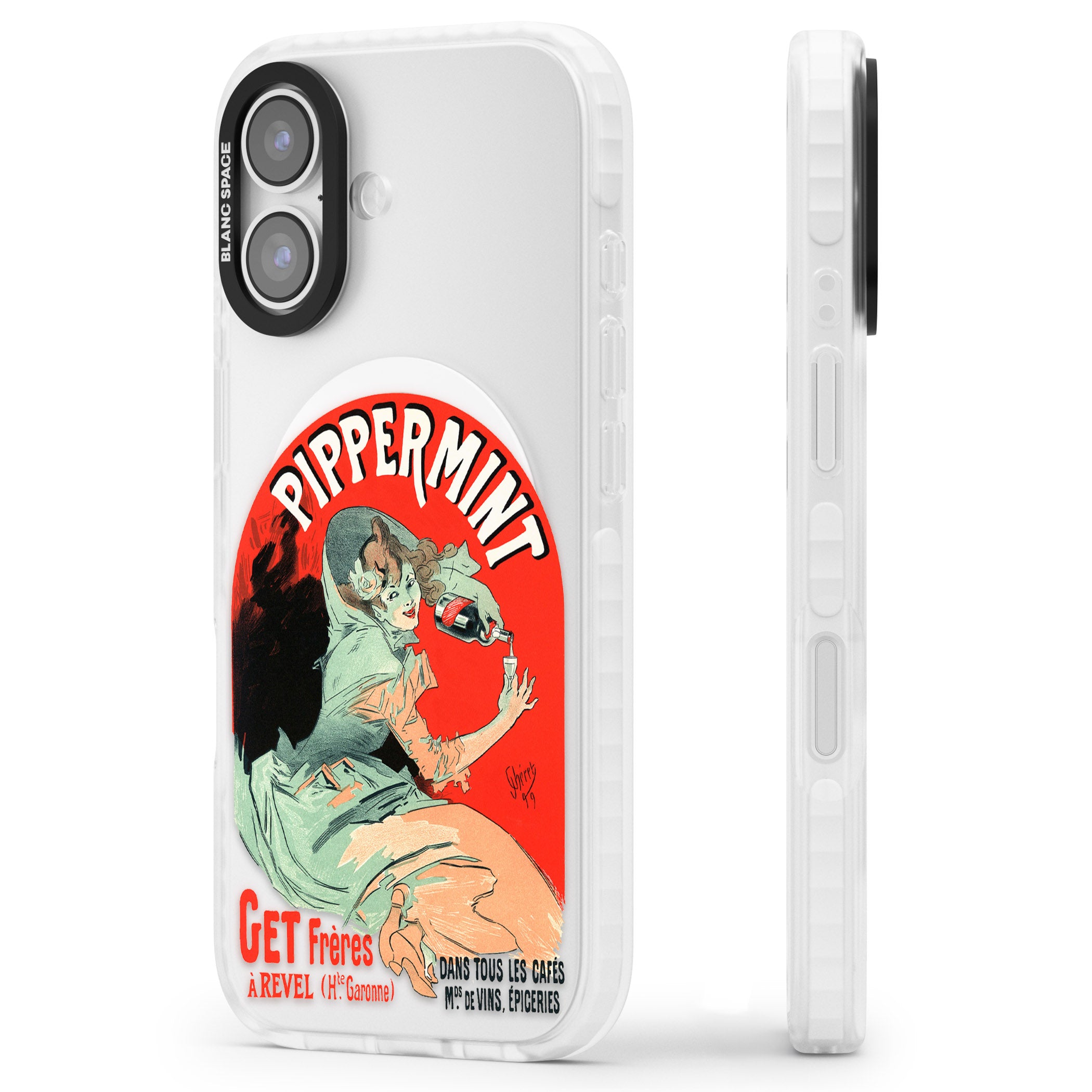 Pippermint Poster iPhone 17 Impact Pro Clear Phone Case Side Profile