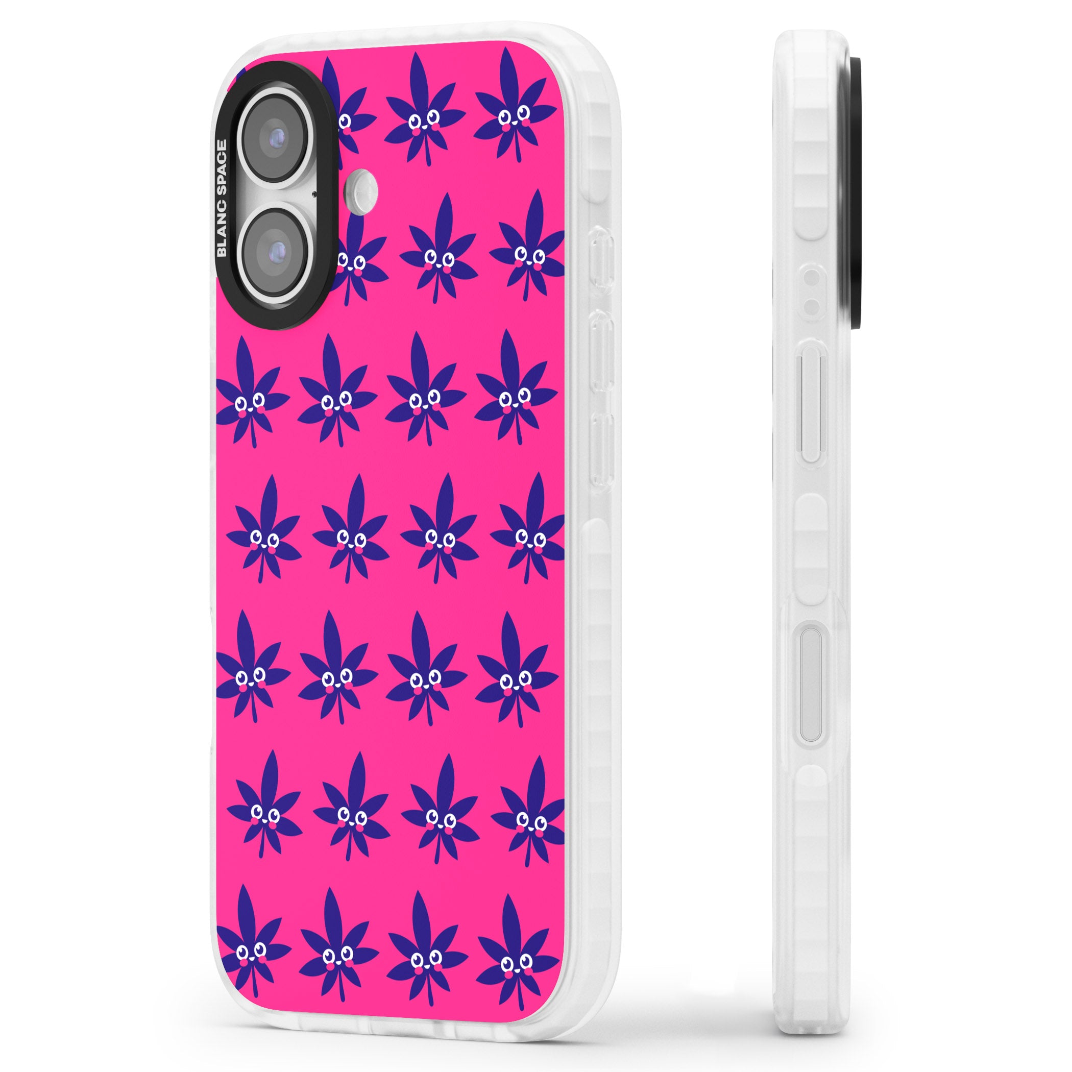 Pink Sativa iPhone 17 Impact Pro Clear Phone Case Side Profile