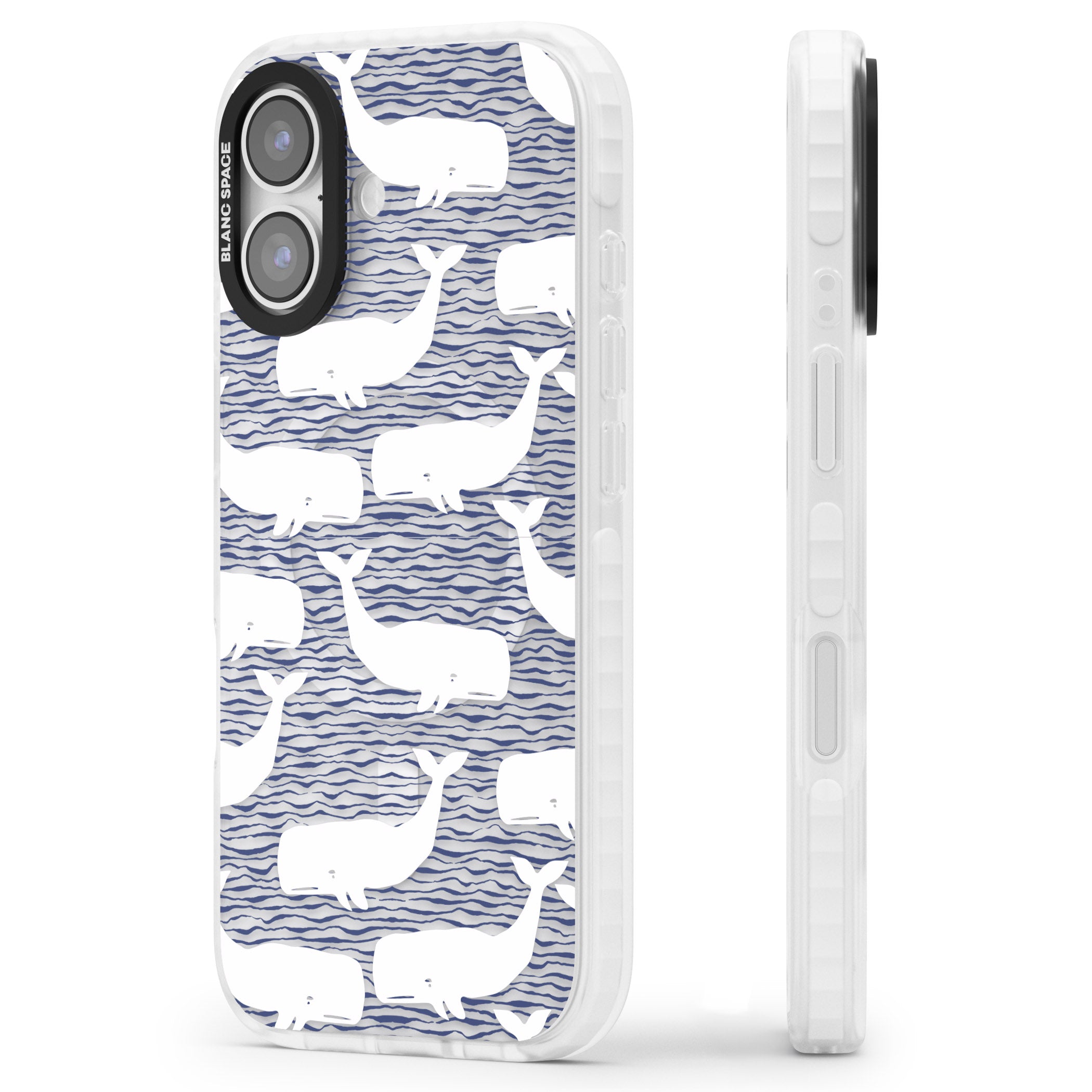 Whale Wave iPhone 17 Impact Pro Clear Phone Case Side Profile