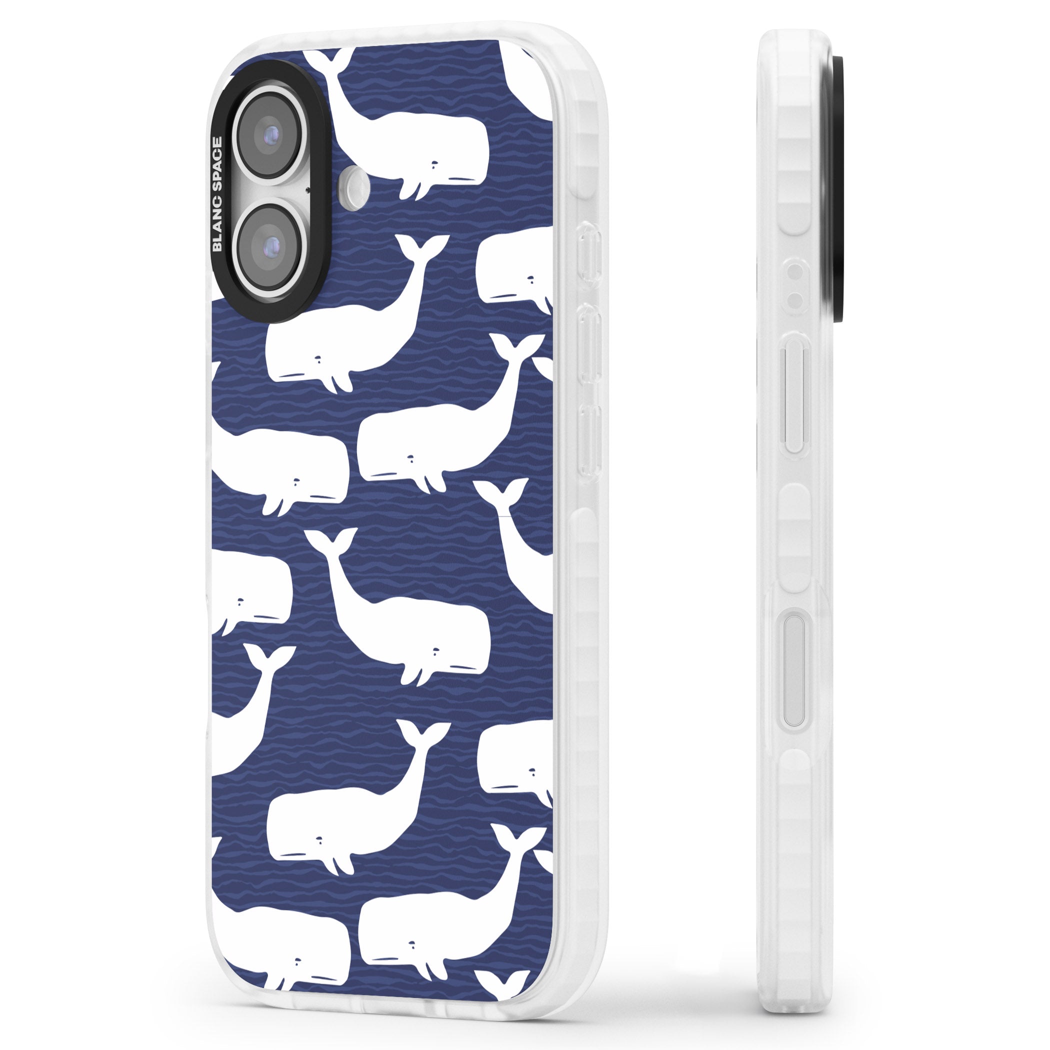 Whale Dreams iPhone 17 Impact Pro Clear Phone Case Side Profile