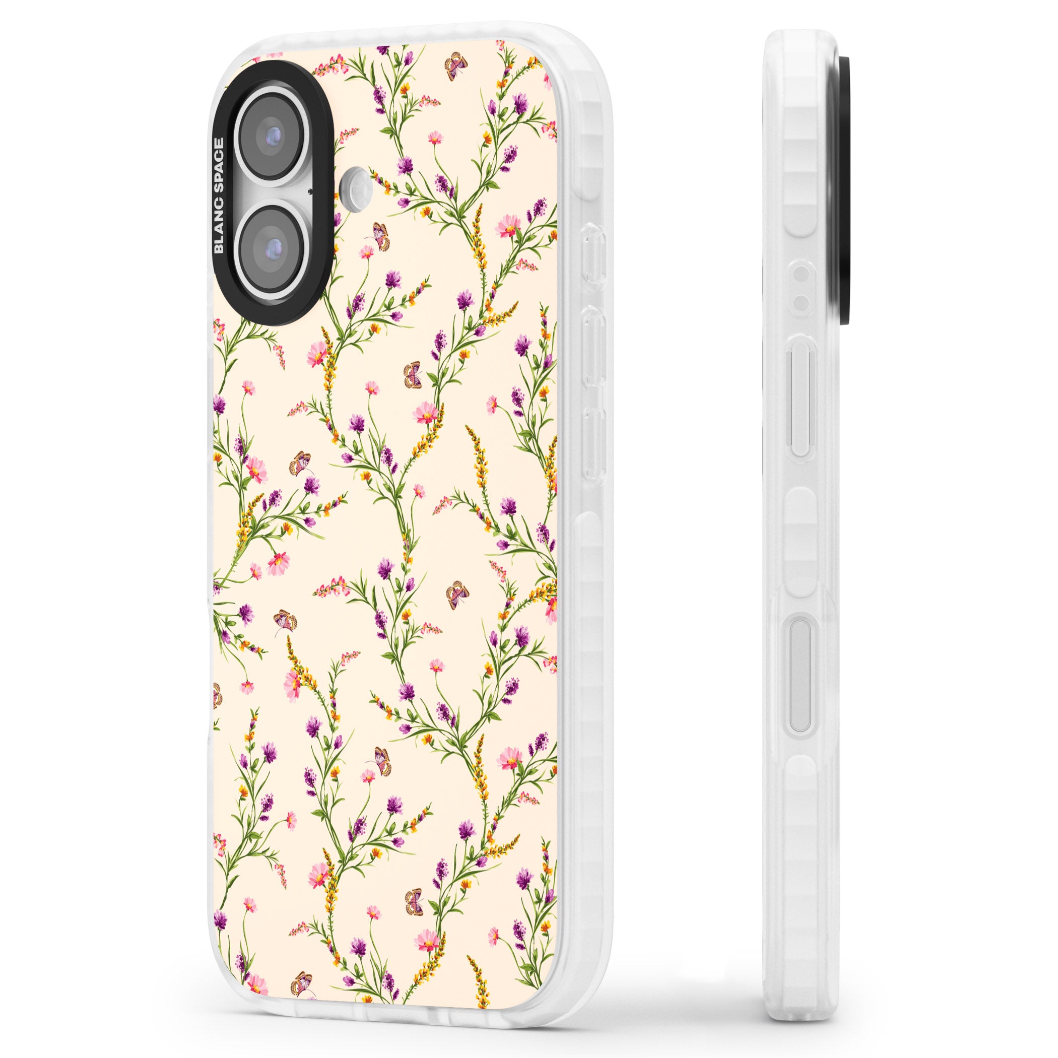 Meadow Wildflowers iPhone 17 Impact Pro Clear Phone Case Side Profile