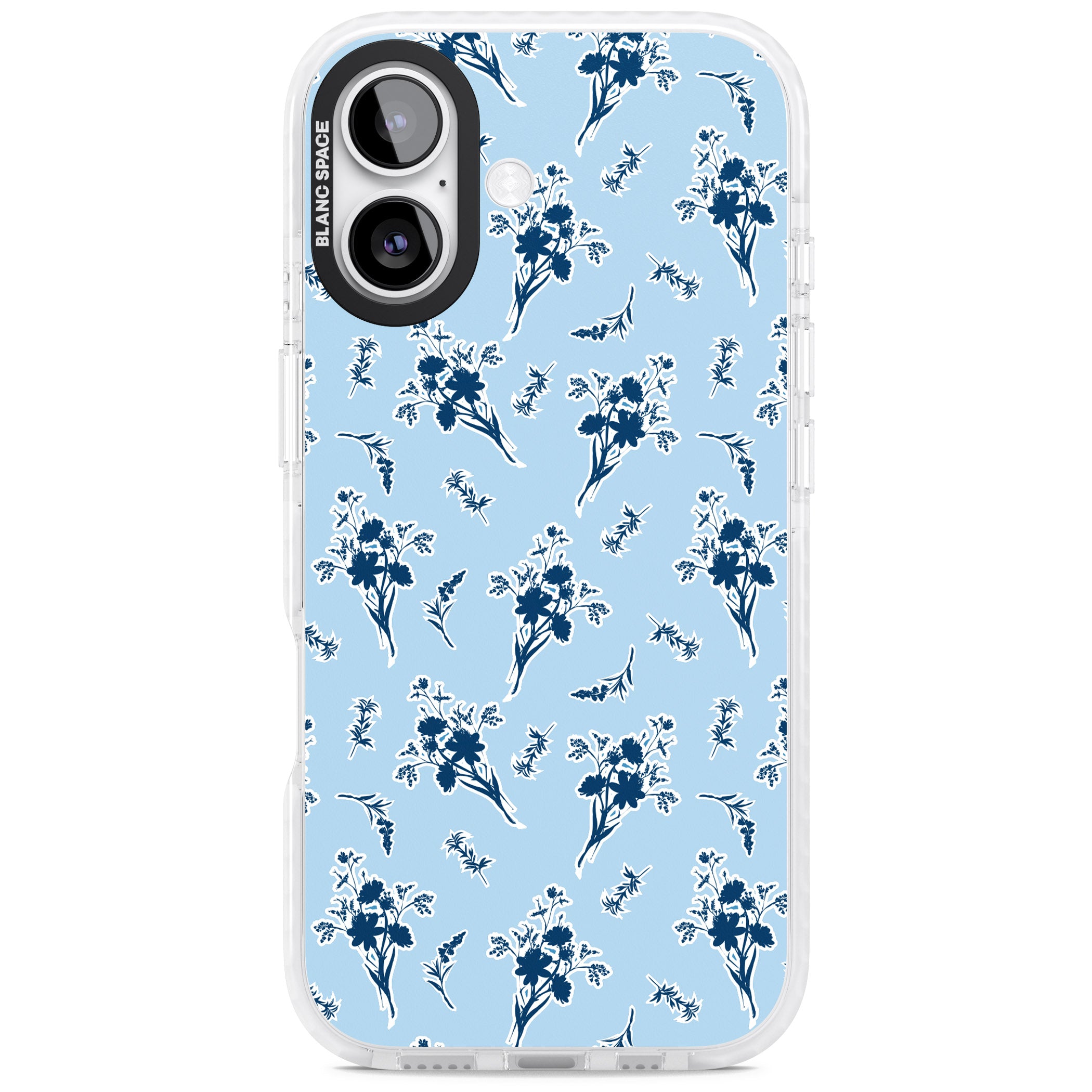 Blue Sticker Wildflowers iPhone 17 Impact Pro Clear Phone Case