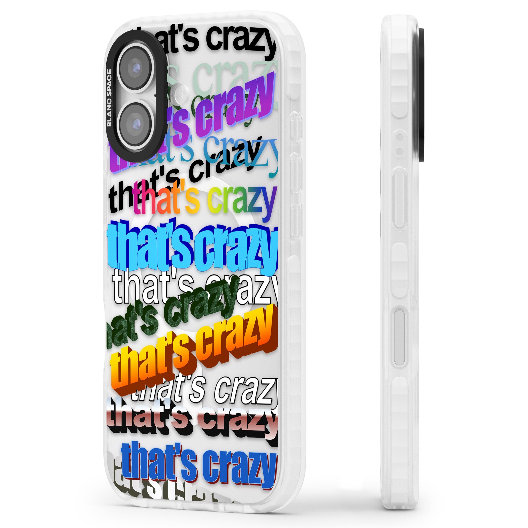 That'S Crazy Typography iPhone 17 Impact Pro Clear Phone Case Side Profile