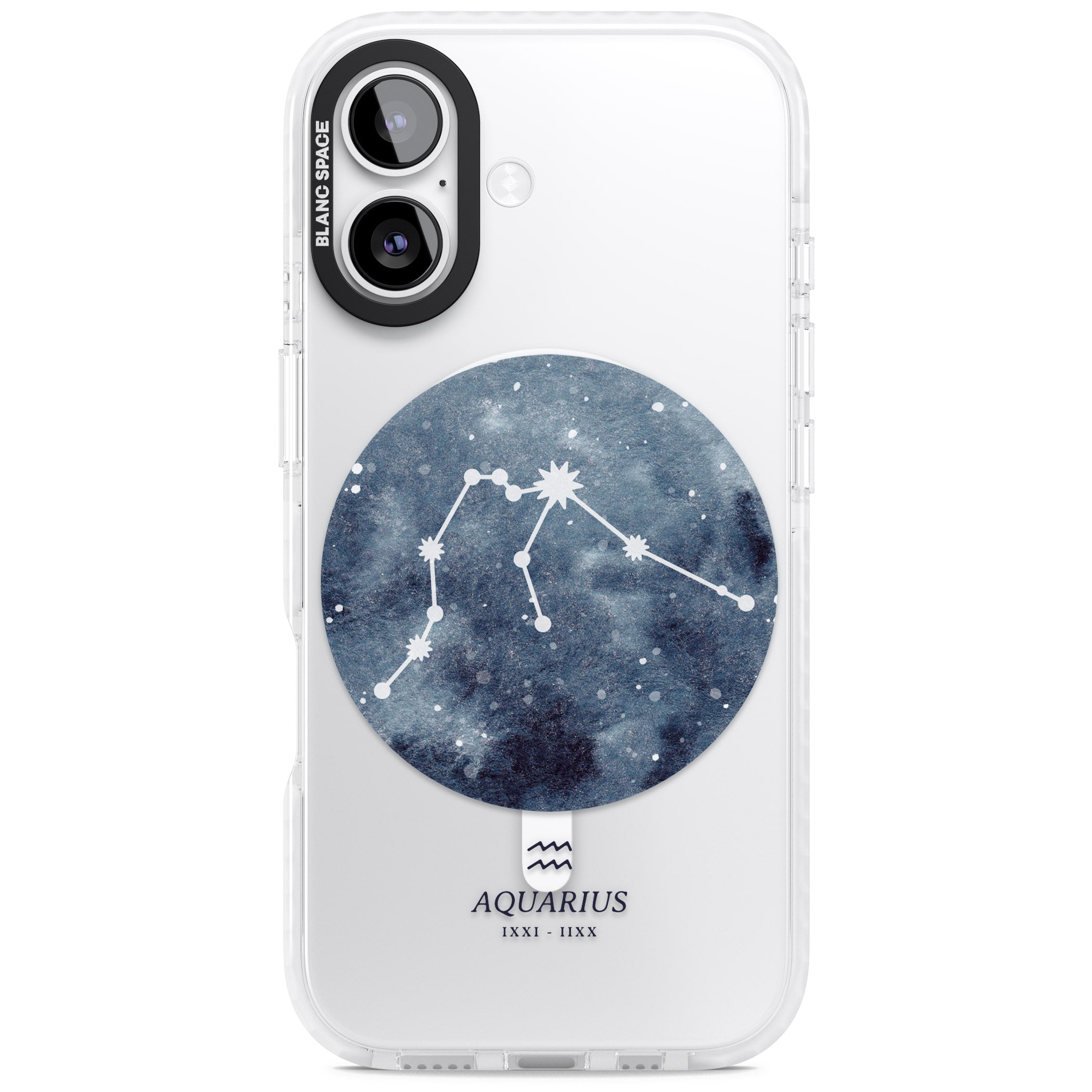 Aquarius Zodiac Blue iPhone 17 Impact Pro Clear Phone Case