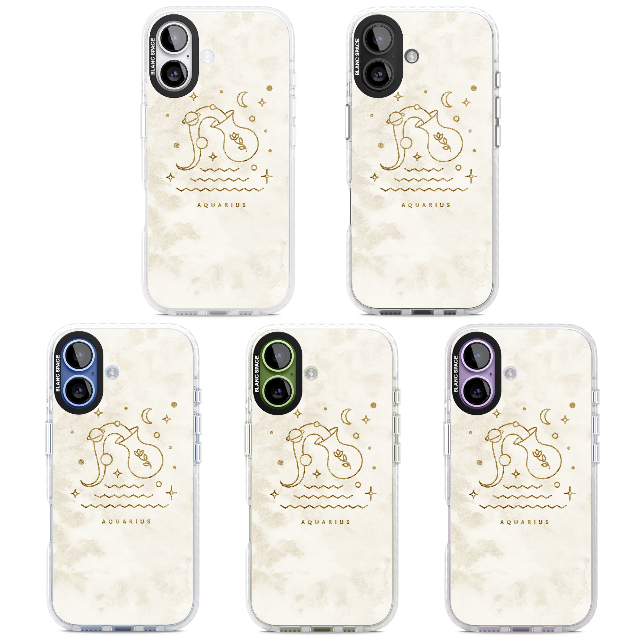 Aquarius Golden Emblem iPhone 17 Impact Pro Clear Phone Case APT Impact Protection