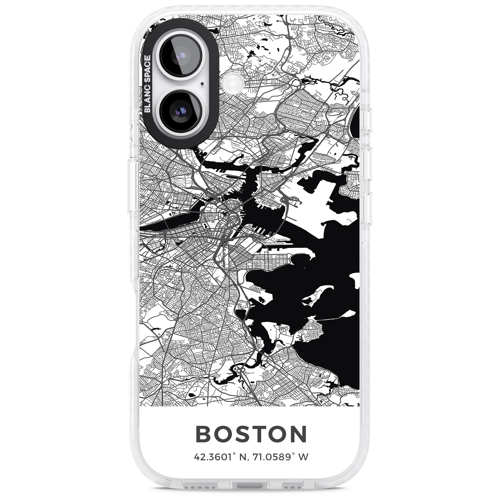 Boston Map iPhone 17 Impact Clear Phone Case