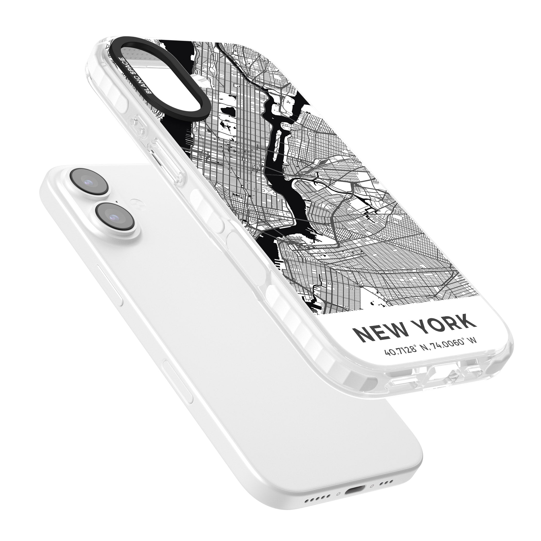 New York Map iPhone 17 Impact Clear Phone Case Colours
