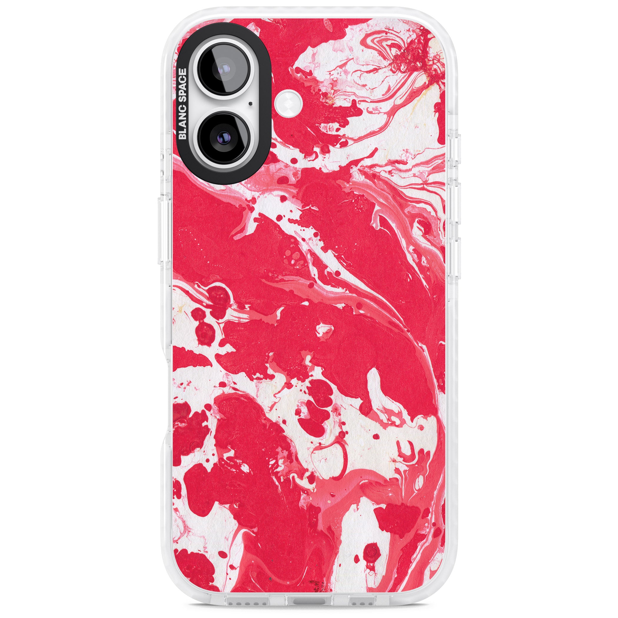 Red & White Marbled iPhone 17 Impact Clear Phone Case