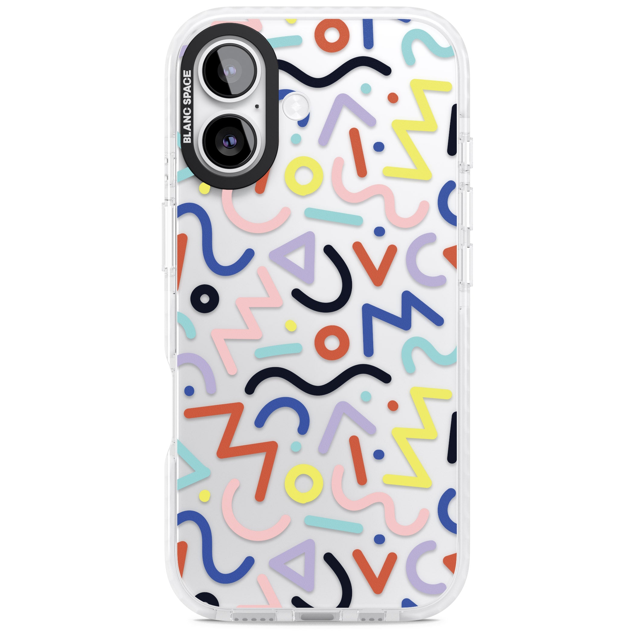 Memphis Retro Pattern iPhone 17 Impact Clear Phone Case