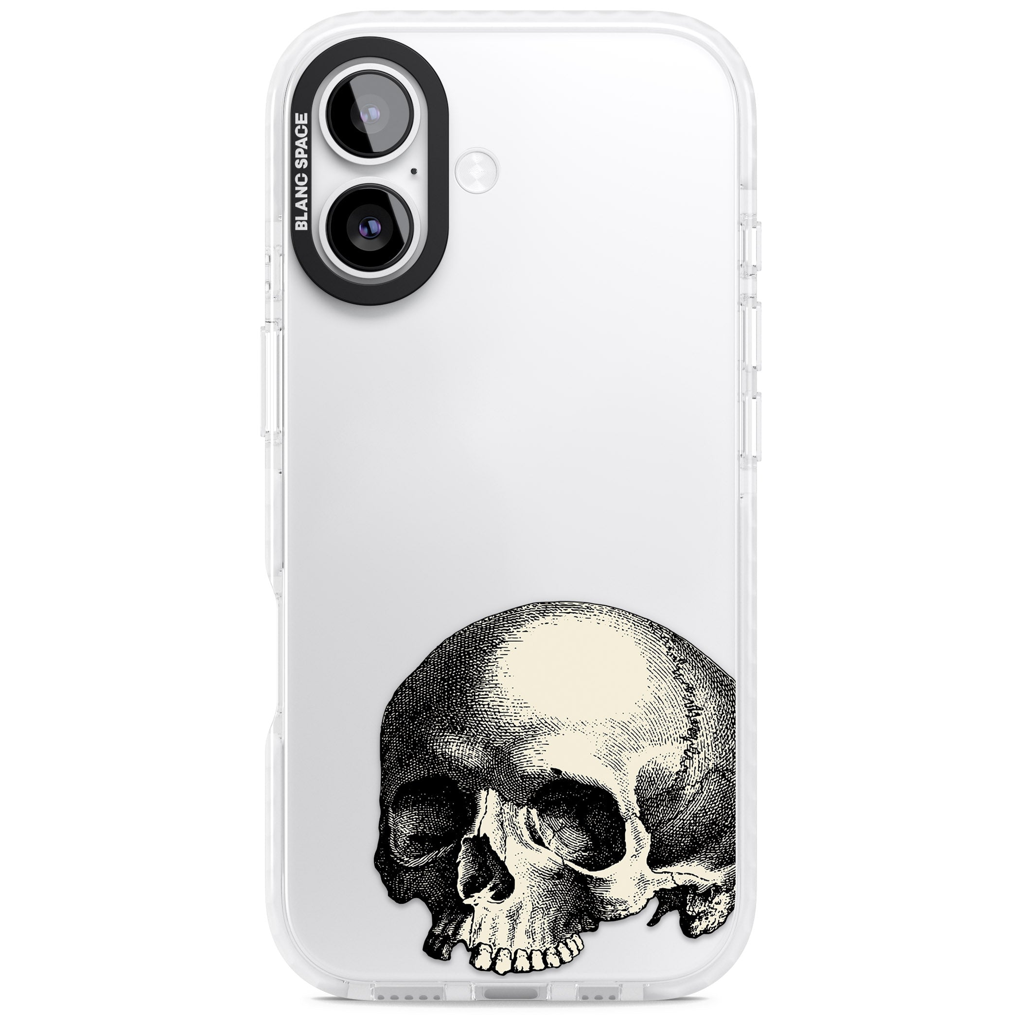 Minimal Vintage Skull iPhone 17 Impact Clear Phone Case