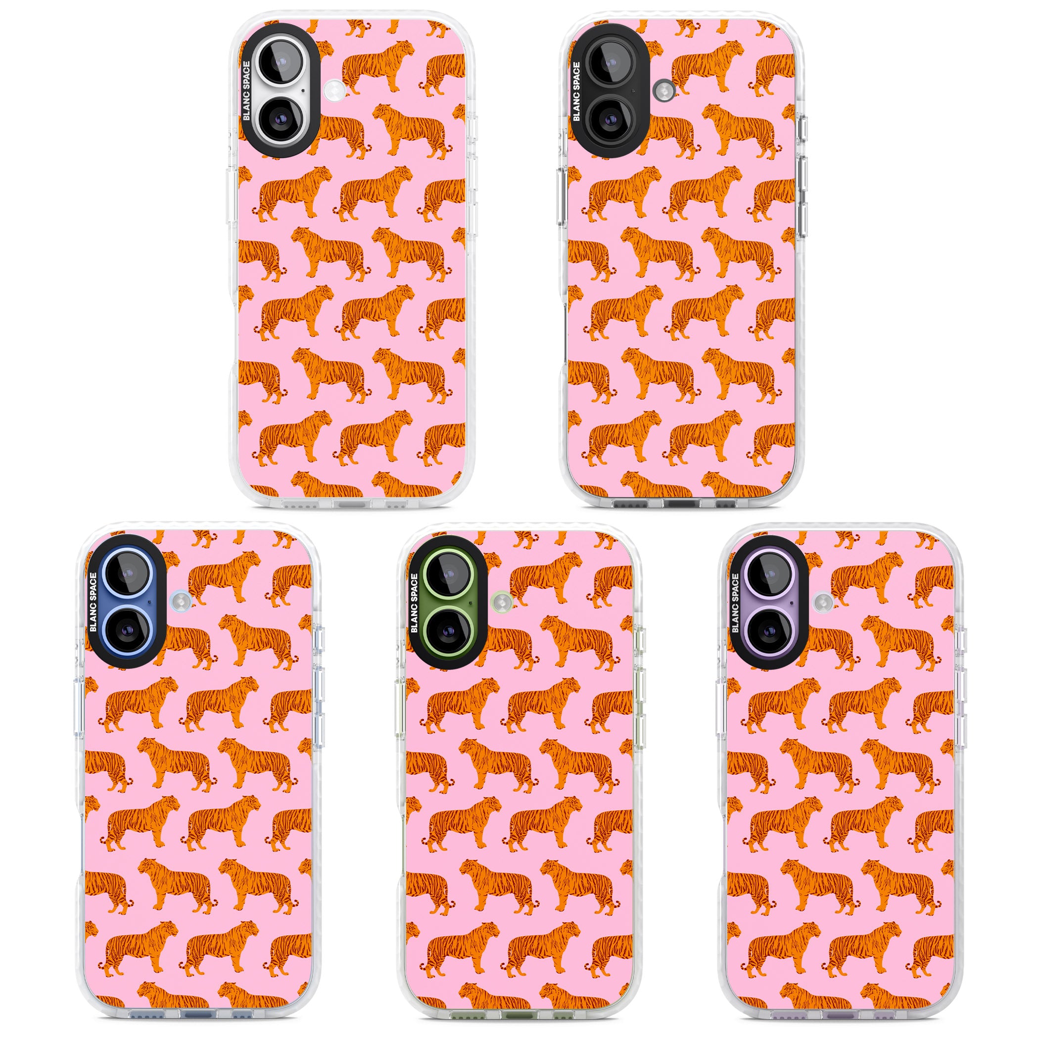 Tiger Pink Pattern iPhone 17 Impact Clear Phone Case APT Impact Protection
