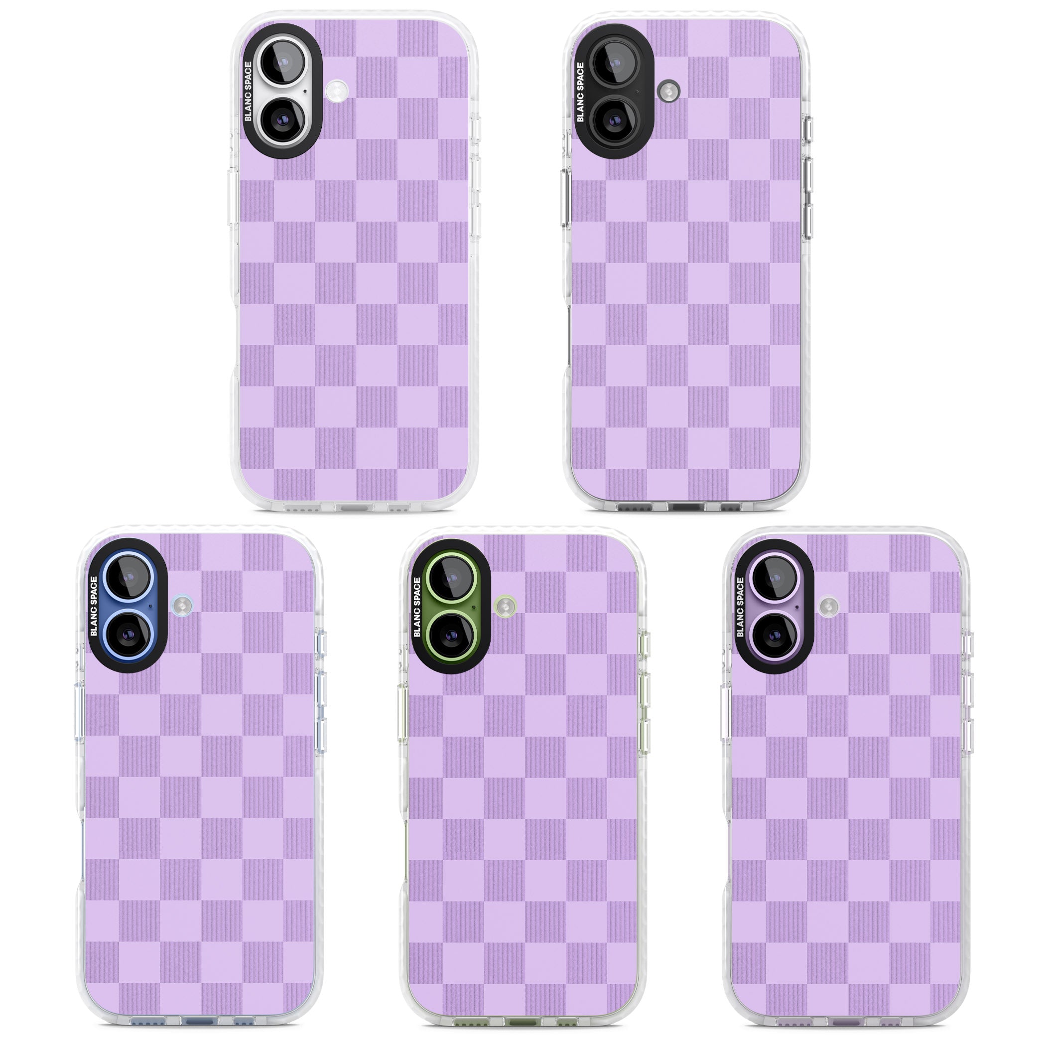 Lilac Checkered iPhone 17 Impact Clear Phone Case APT Impact Protection