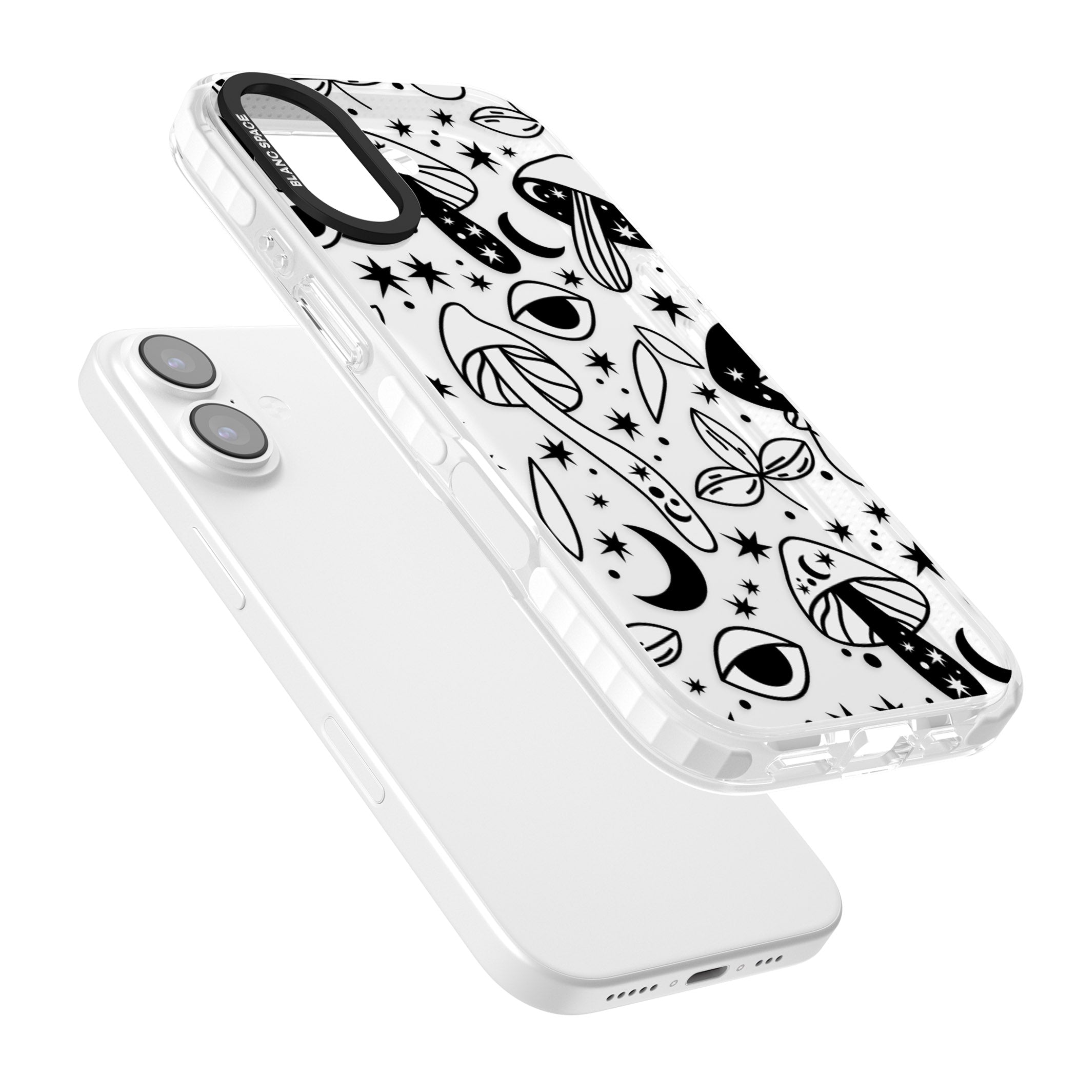 Mystic Mushrooms Pattern iPhone 17 Impact Clear Phone Case Colours