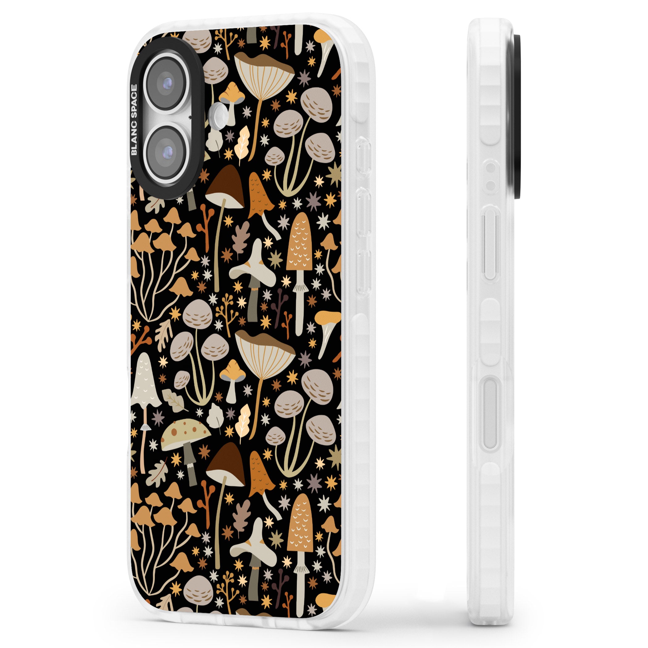 Mushroom Dream Pattern iPhone 17 Impact Clear Phone Case Side Profile