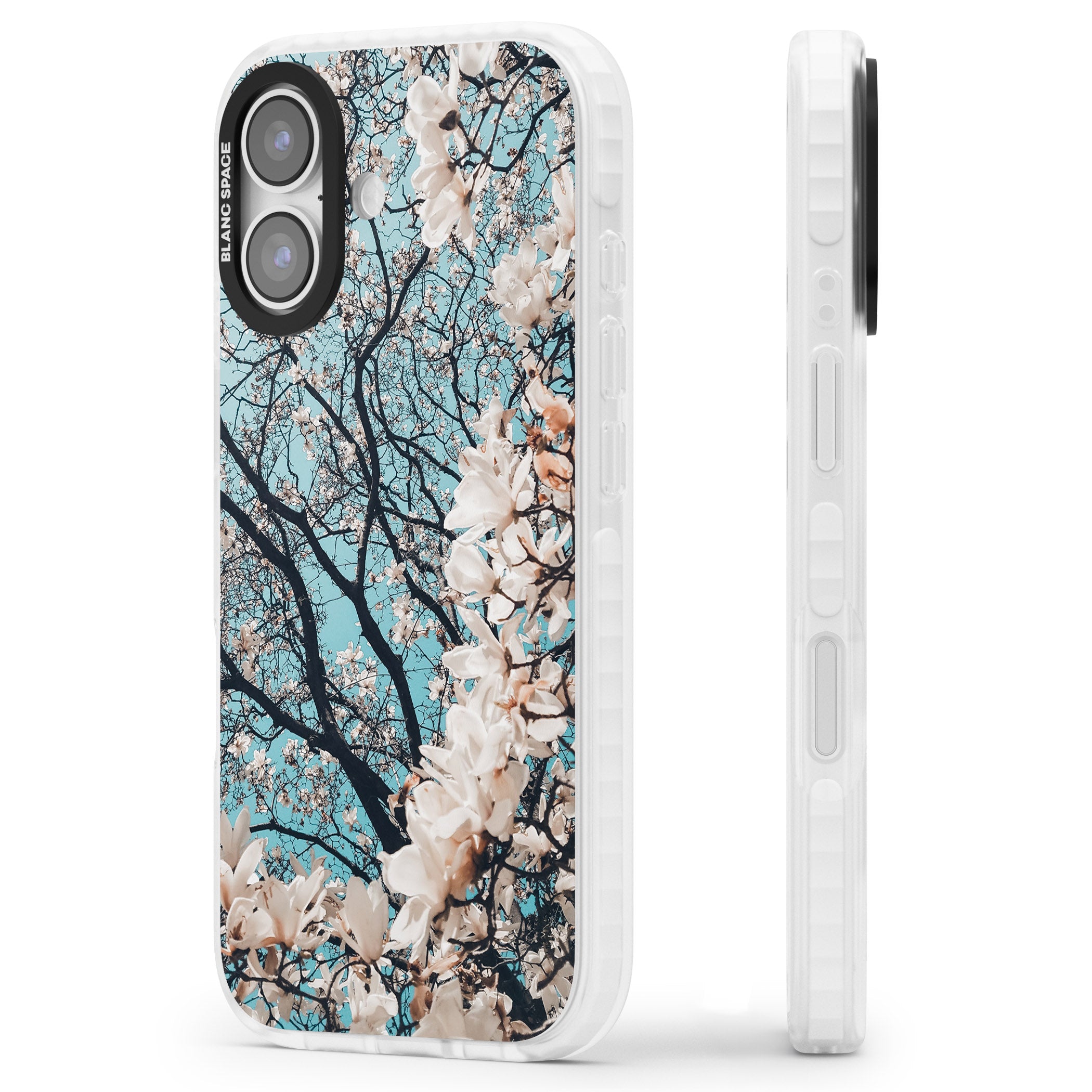 Magnolia Bloom iPhone 17 Impact Clear Phone Case Side Profile