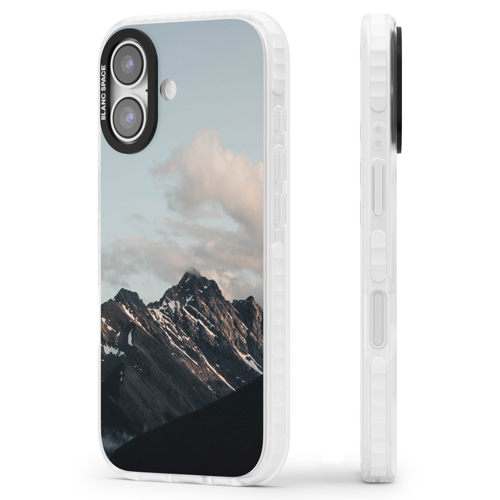 Twilight Mountain iPhone 17 Impact Clear Phone Case Side Profile