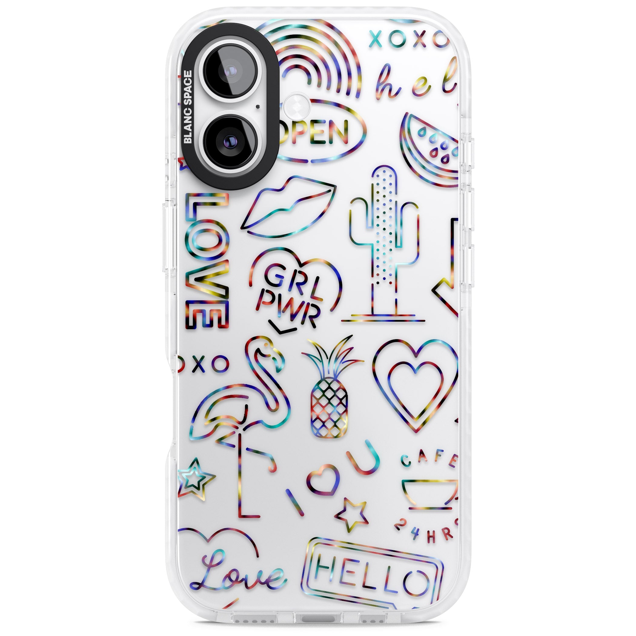 Funky Nebula Neon Sign iPhone 17 Impact Clear Phone Case