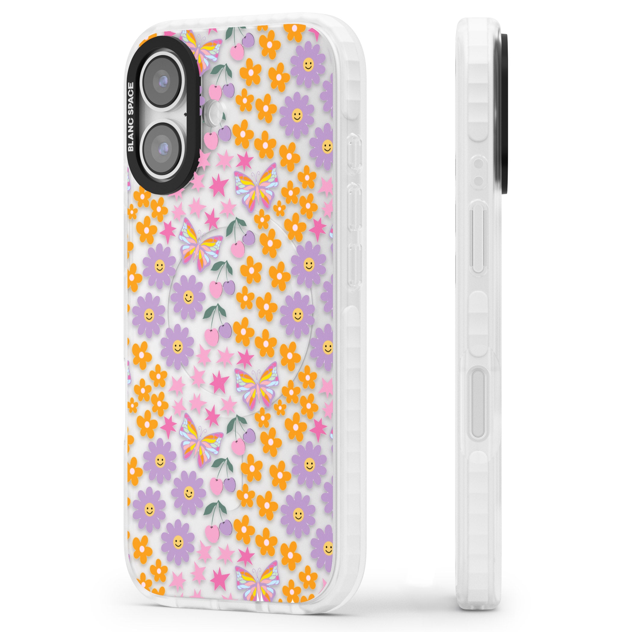 Botanical Bombardment iPhone 17 Impact Clear Phone Case Side Profile