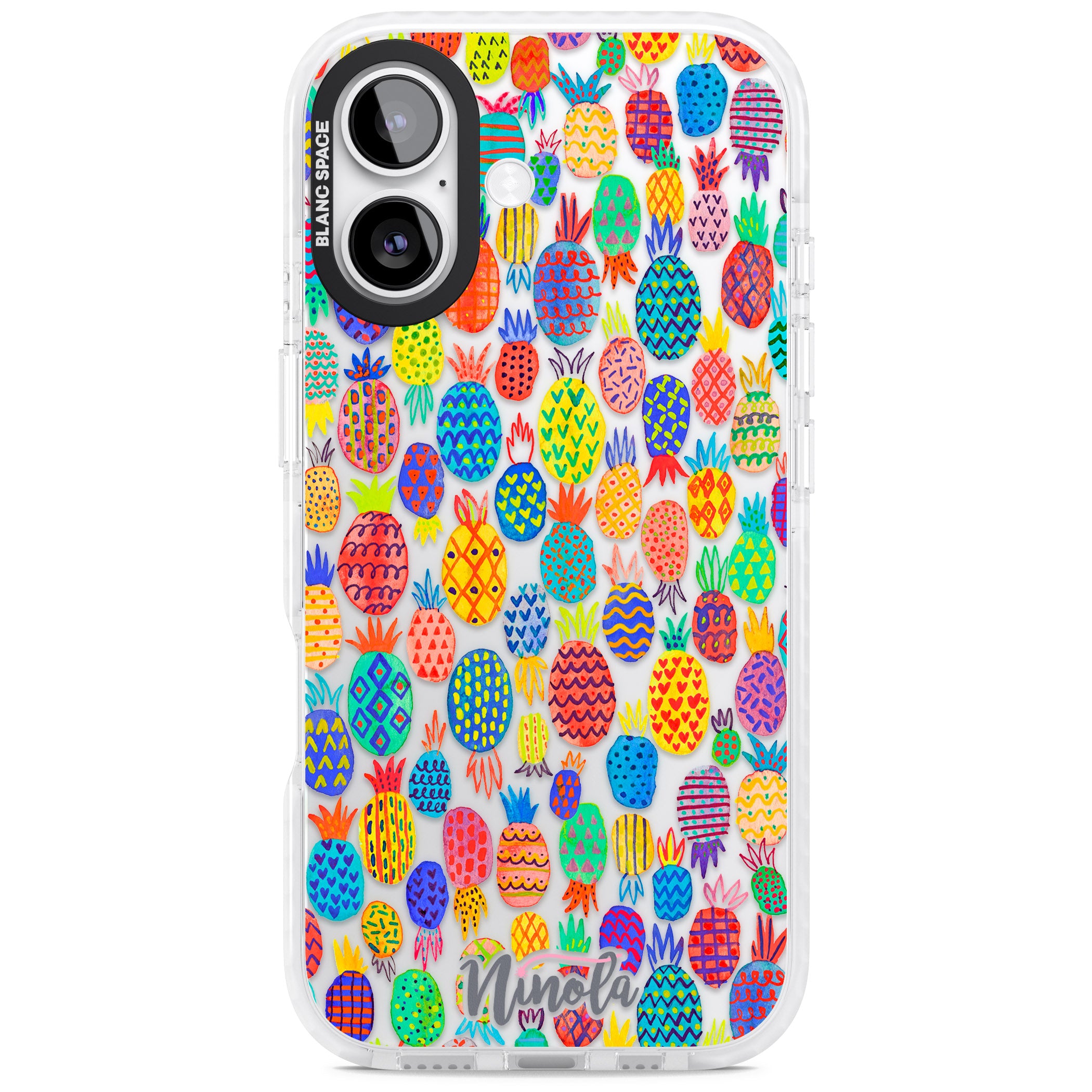 Vibrant Pineapple Pattern iPhone 17 Impact Clear Phone Case