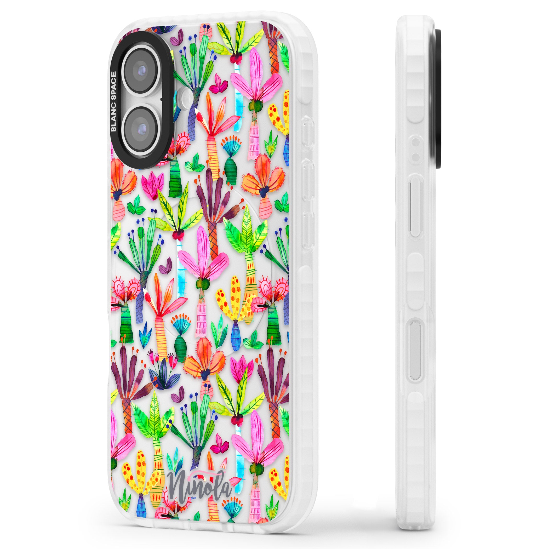 Tropical Botanical iPhone 17 Impact Clear Phone Case Side Profile