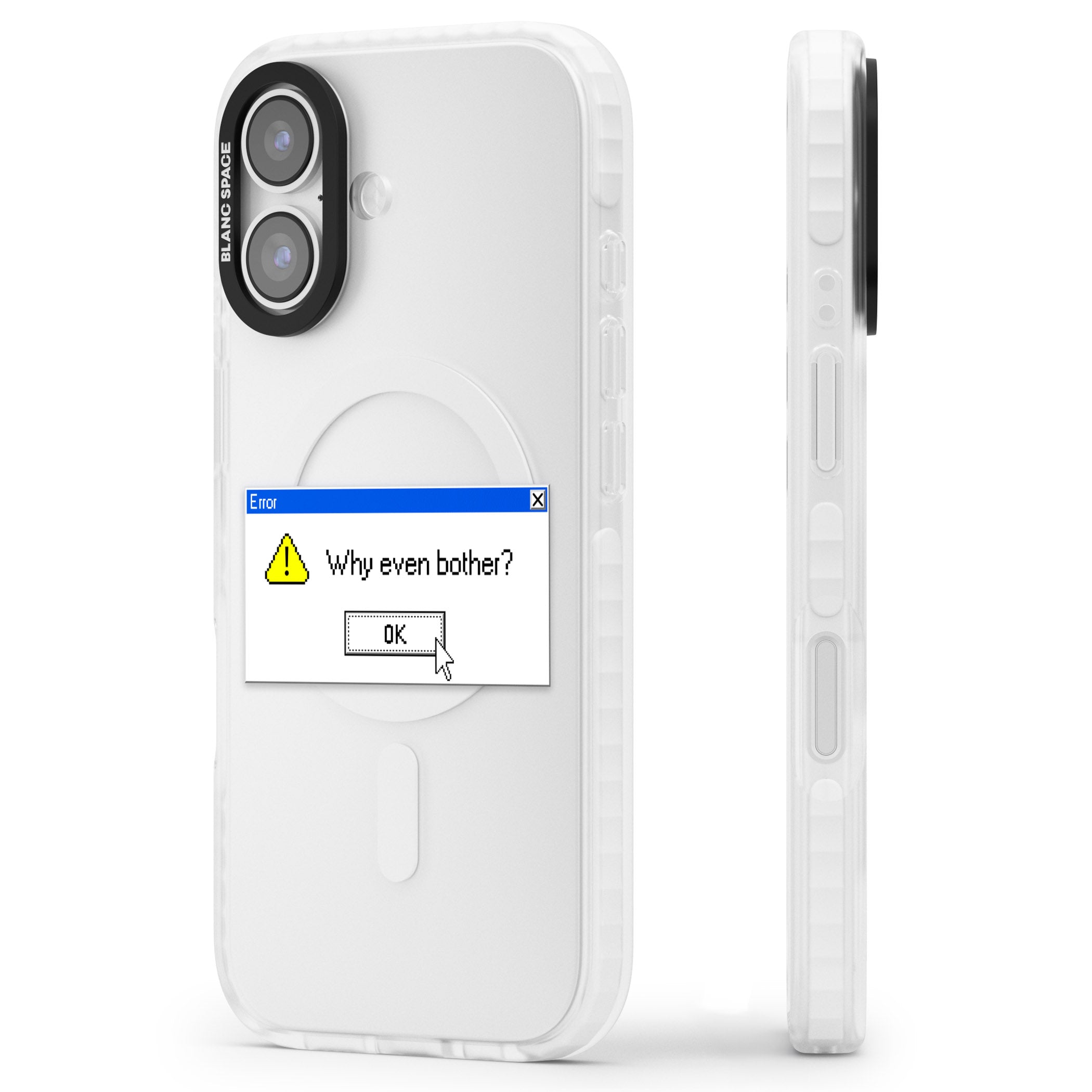 Why Even Bother Exe iPhone 17 Impact Clear Phone Case Side Profile