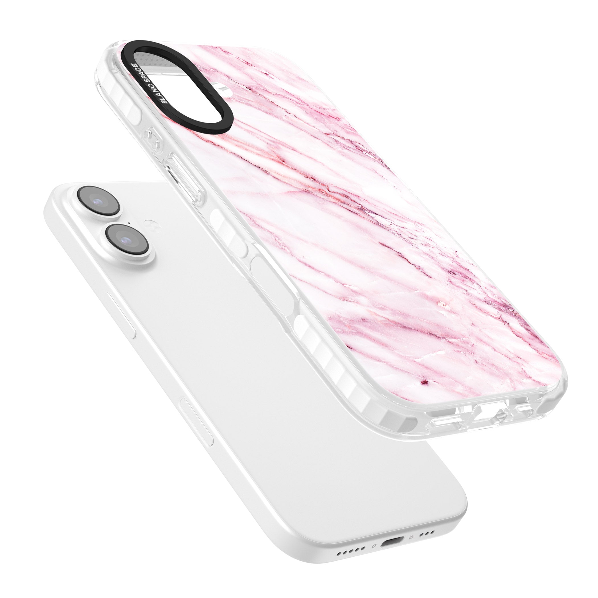 White Pink Onyx Marble iPhone 17 Impact Clear Phone Case Colours