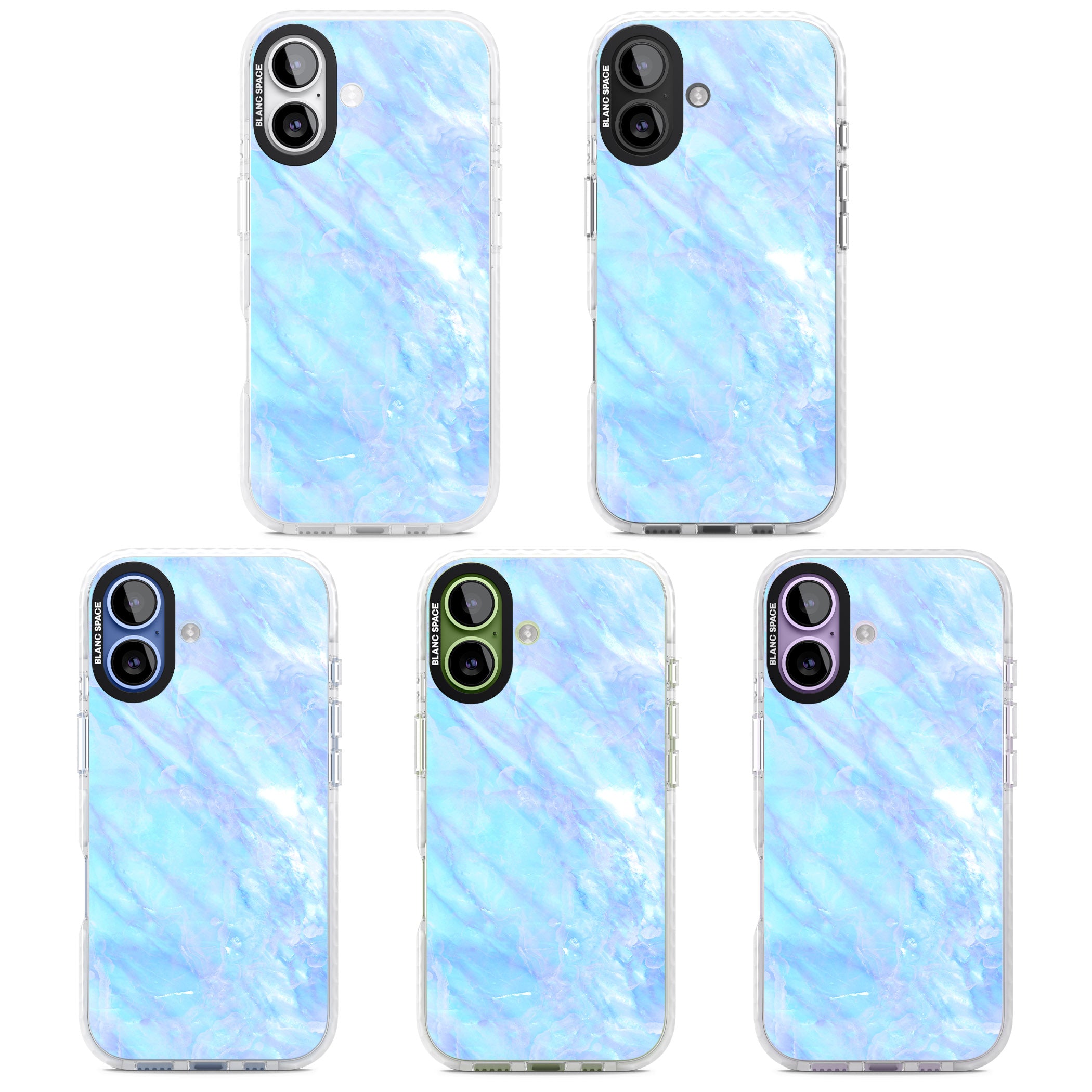 Iridescent Crystal Marble iPhone 17 Impact Clear Phone Case APT Impact Protection