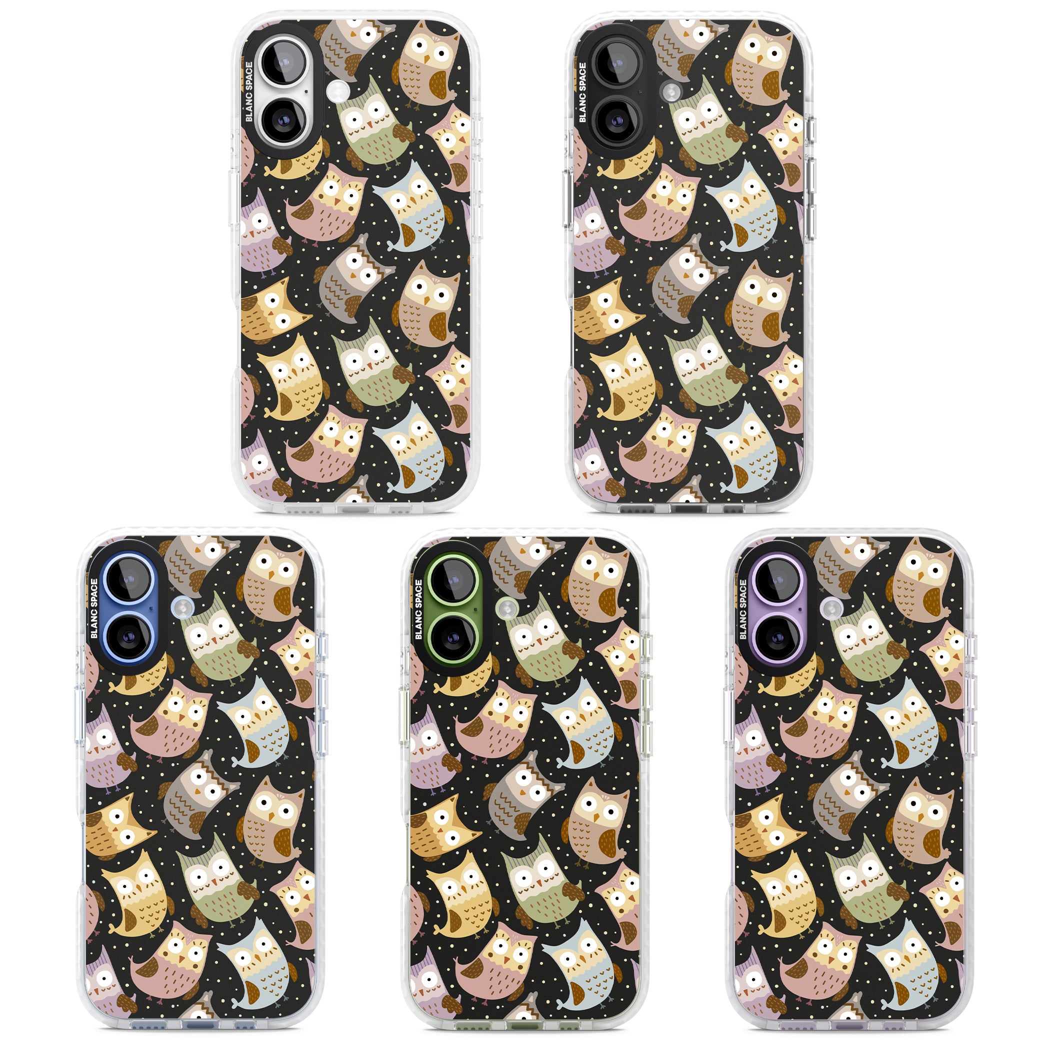 Cute Owl Pattern iPhone 17 Impact Clear Phone Case APT Impact Protection